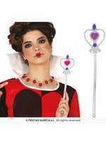 Fiestas Guirca Gouden toverstaf van de koningin met hart