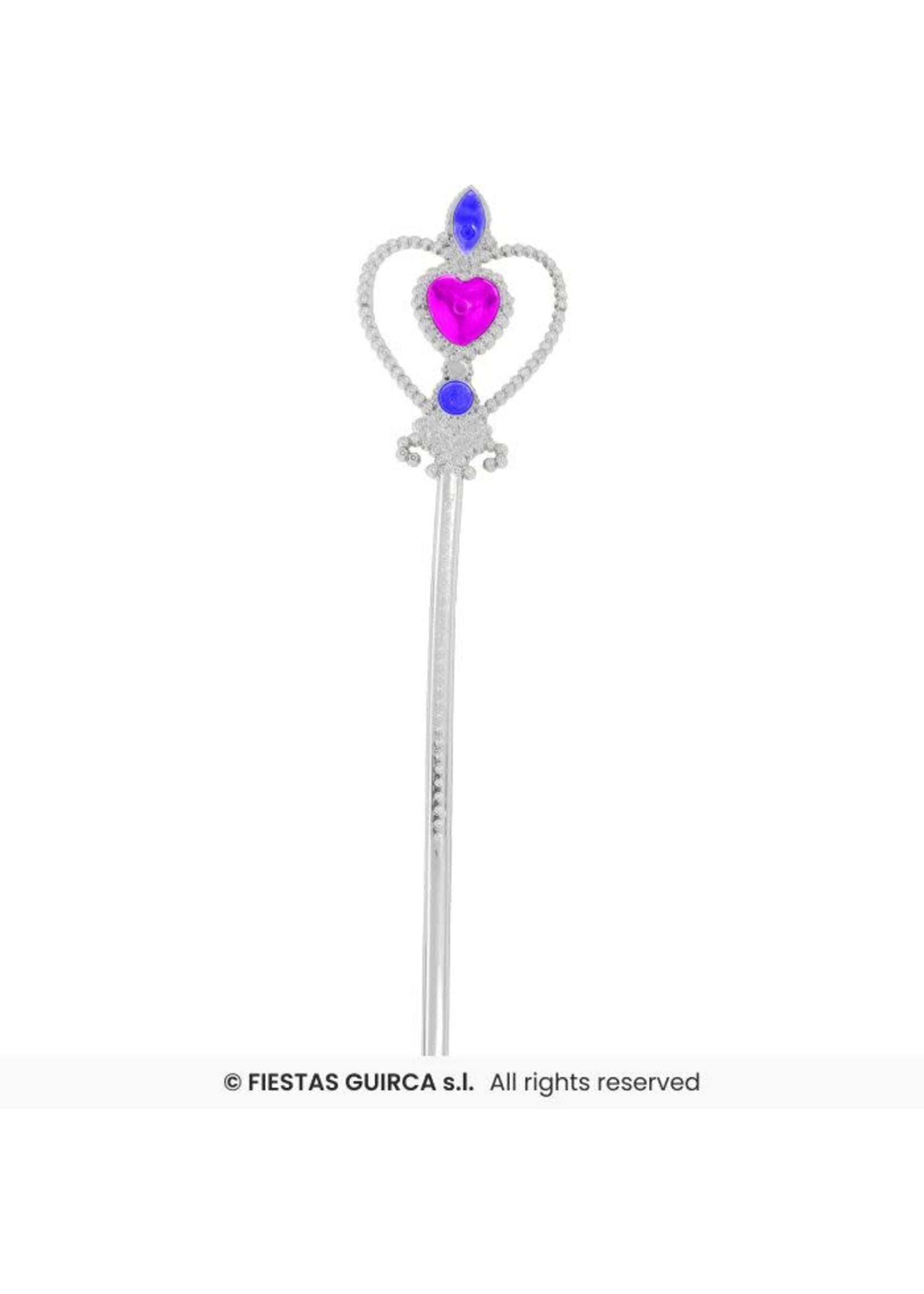 Fiestas Guirca Gouden toverstaf van de koningin met hart