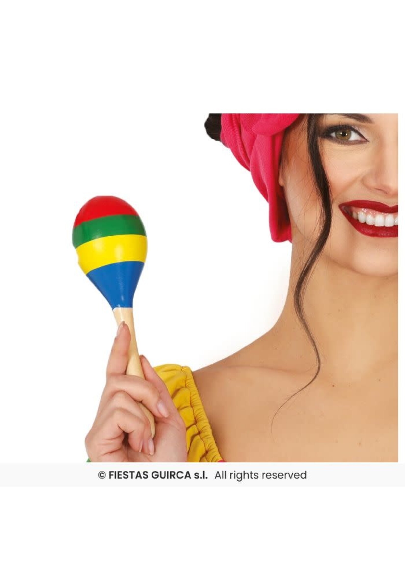 Fiestas Guirca Multic maraca, 20 cm, hout