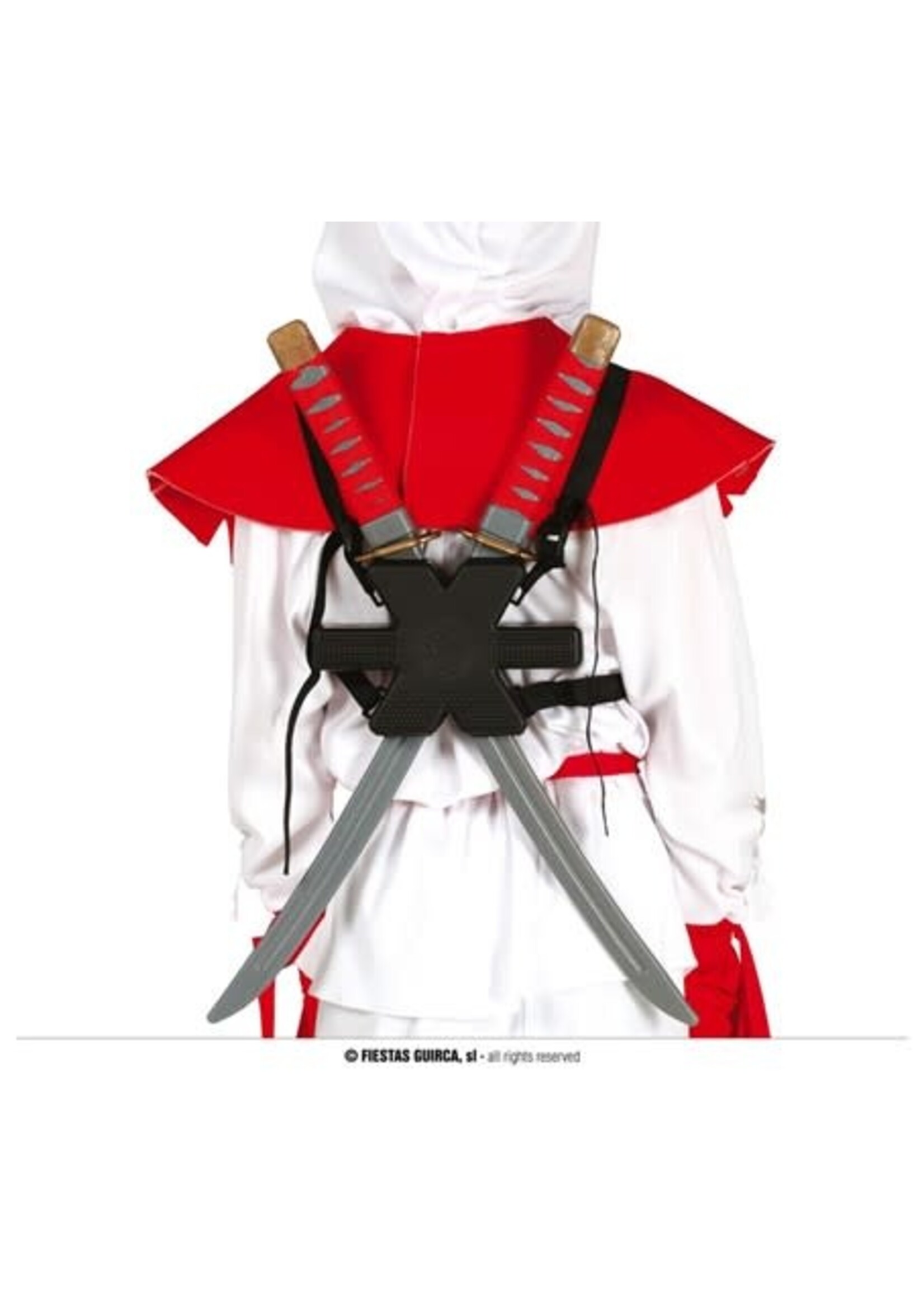 Feestkleding Breda 2 Schouder Samurai zwaarden 55 cm