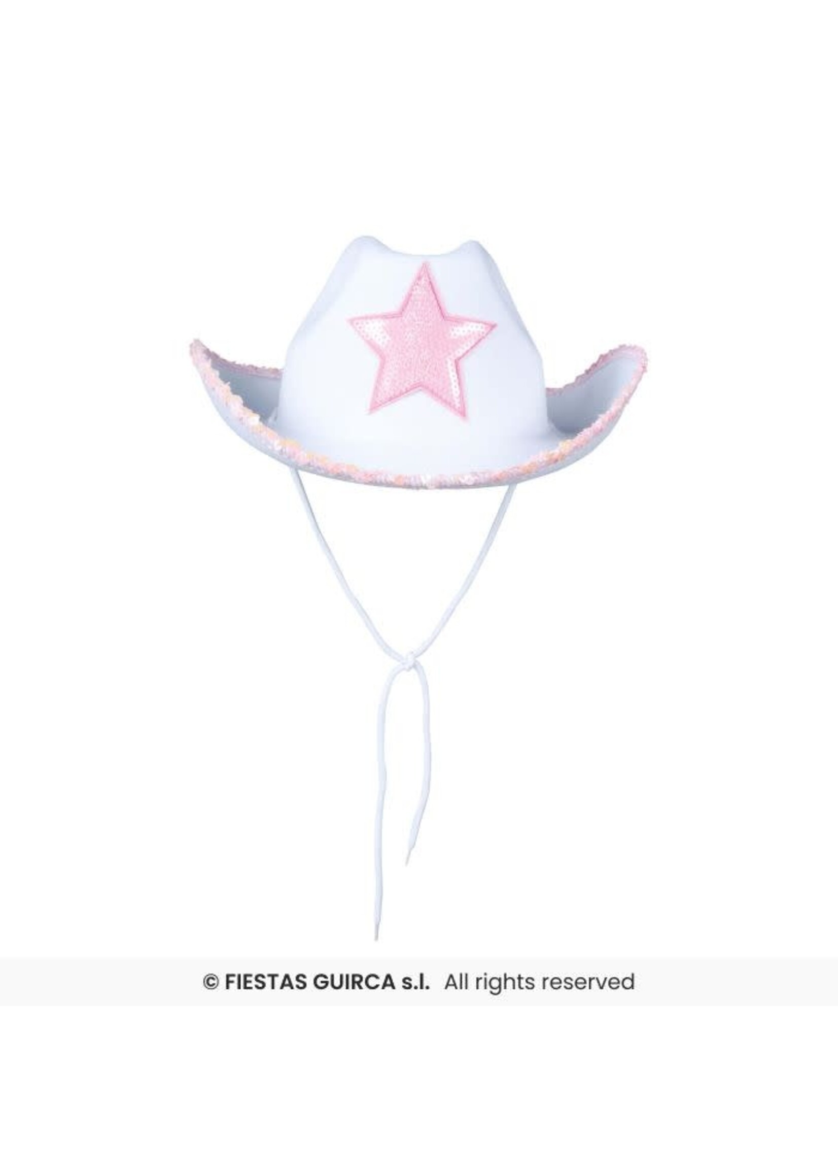 Fiestas Guirca Witte cowboyhoed met ster