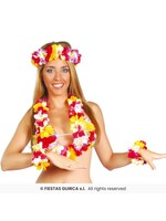 Fiestas Guirca Hawaïaanse set Hoofdband, ketting en polsband