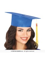 Fiestas Guirca Blauwe stoffen studentenmuts