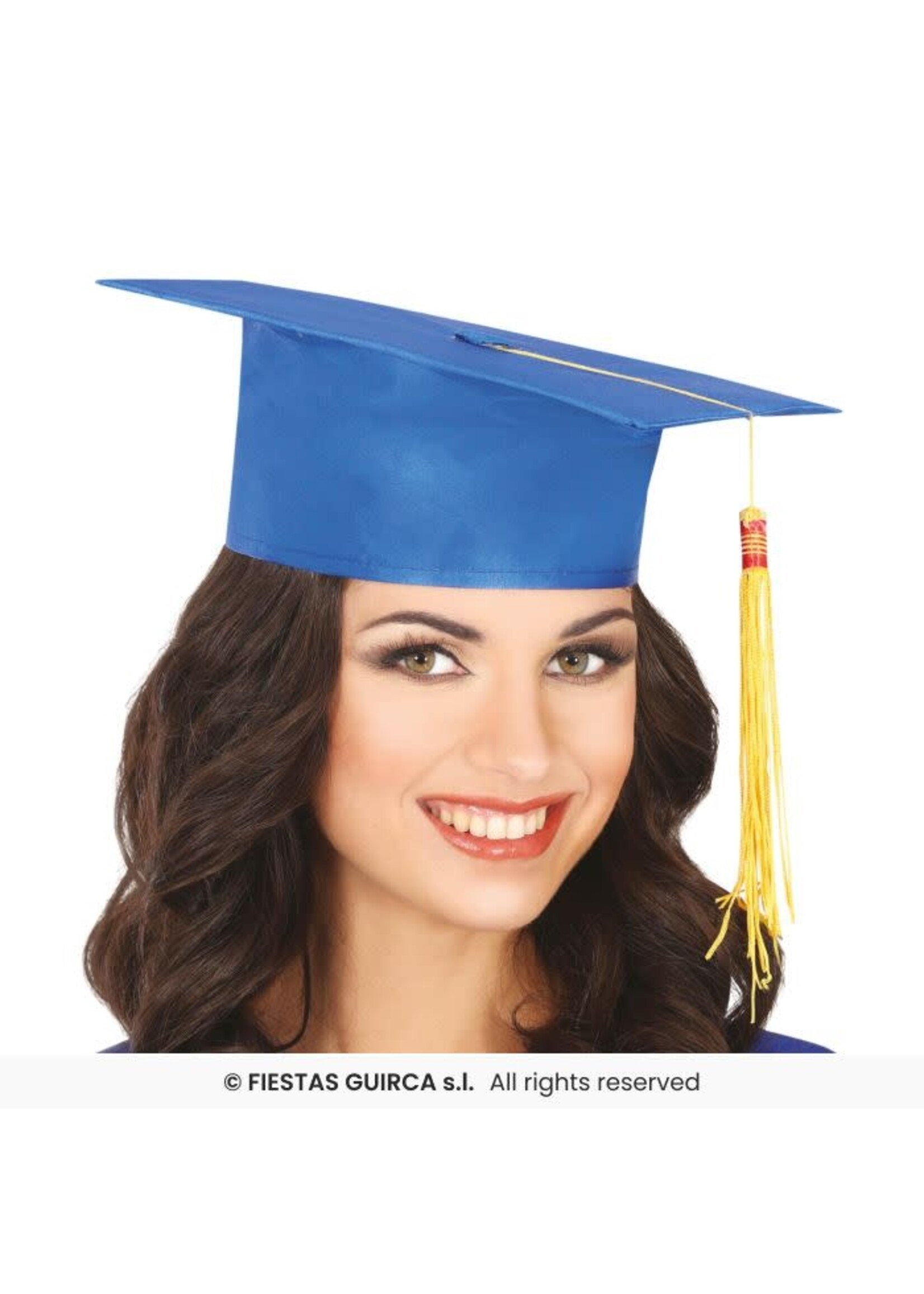 Fiestas Guirca Blauwe stoffen studentenmuts