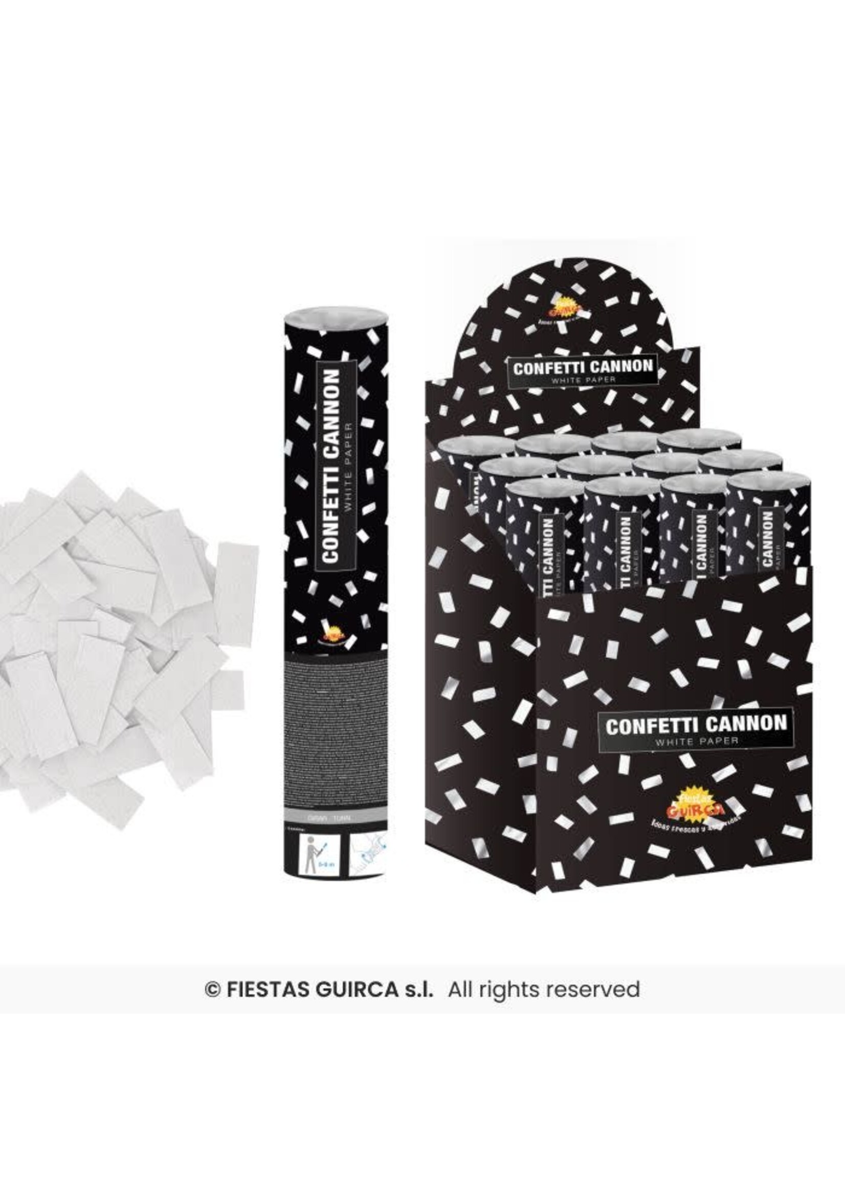 Fiestas Guirca Confettikanon Wit