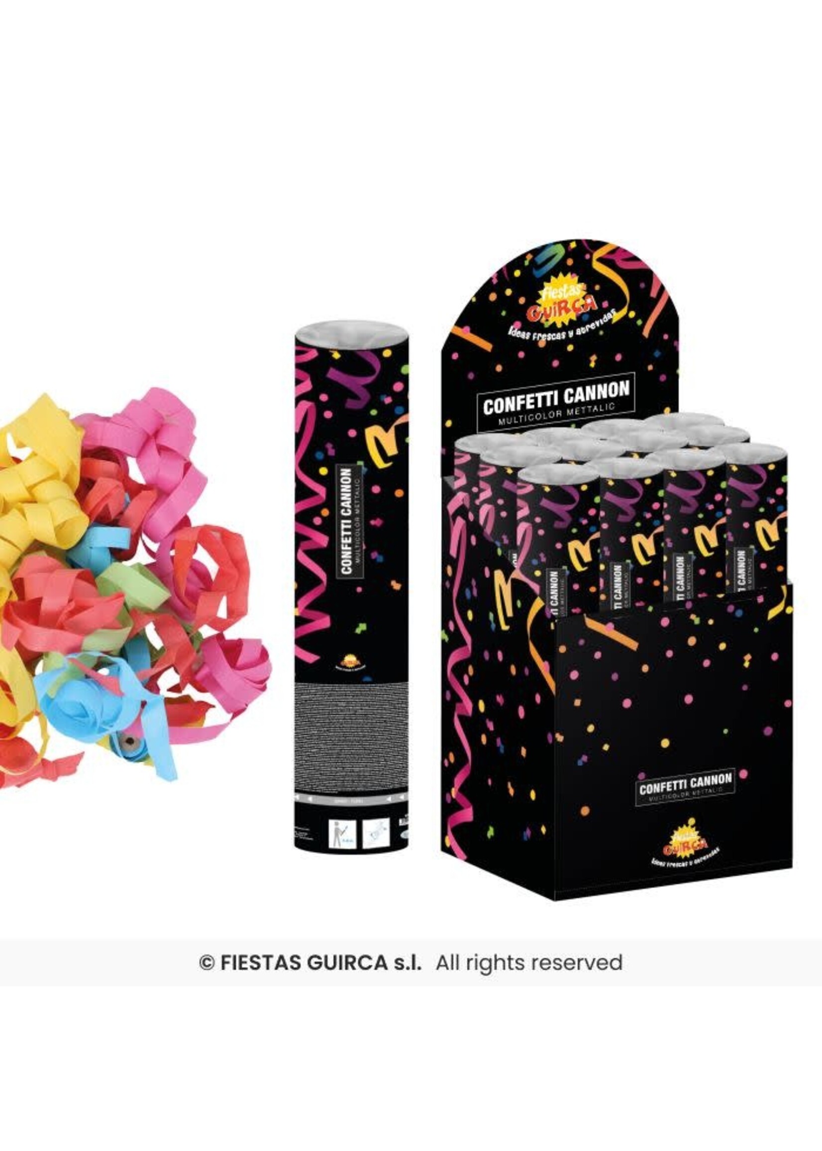 Fiestas Guirca Confettikanon, 30 cm perslucht