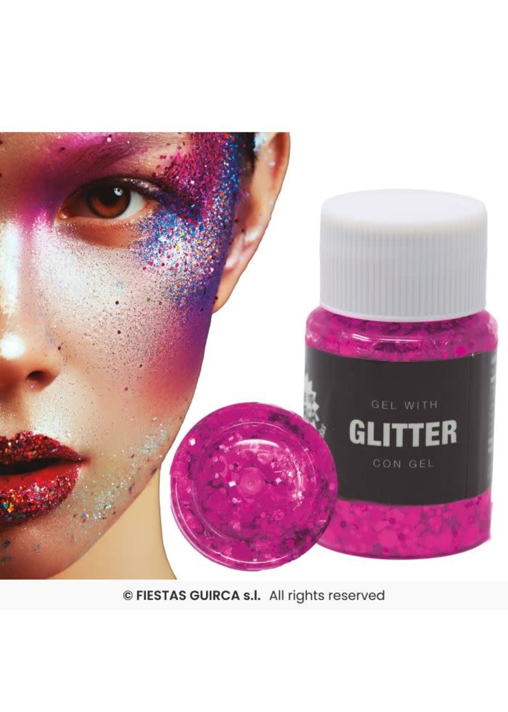 Fiestas Guirca Pot glittergel Fuchsia