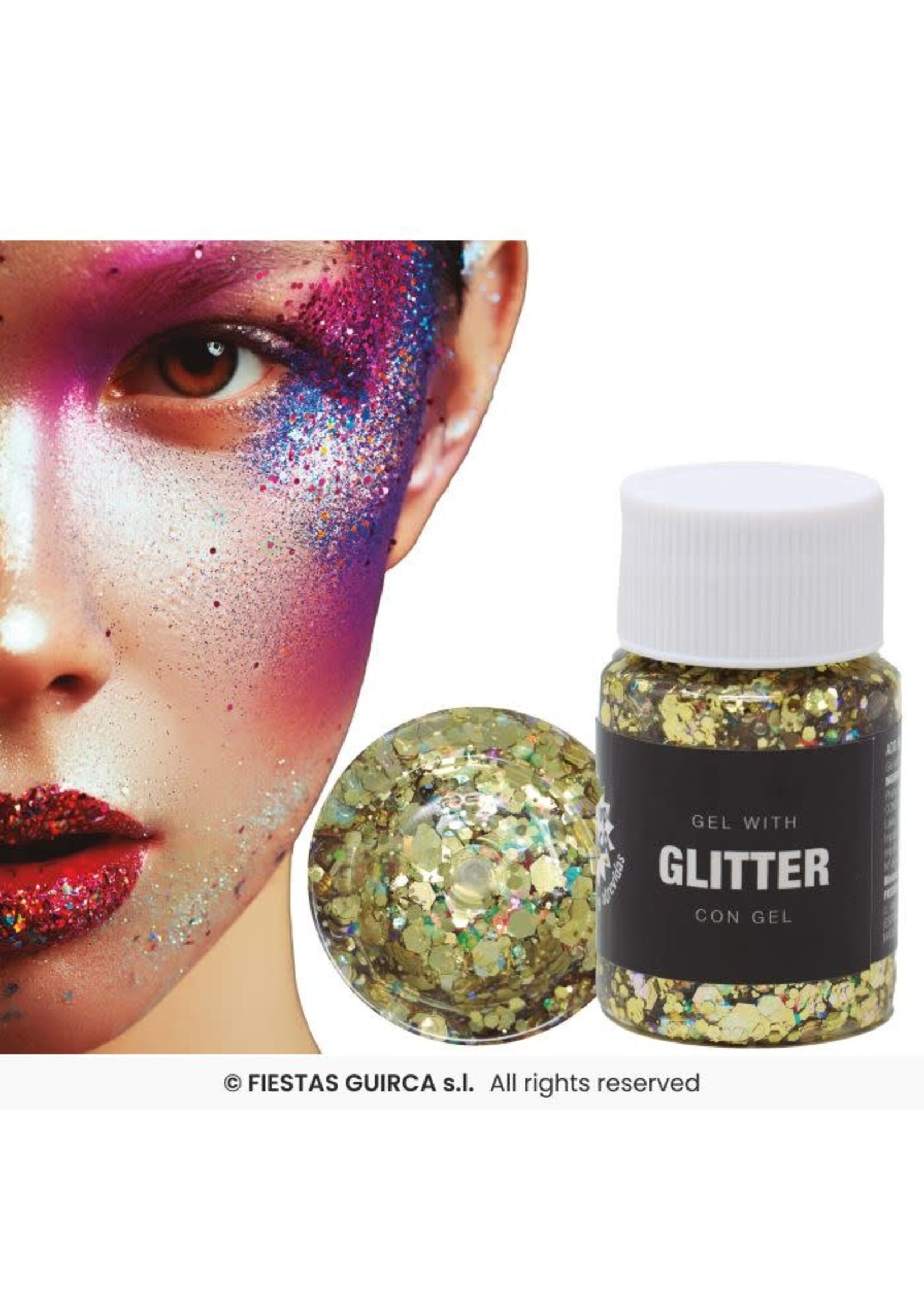 Fiestas Guirca Pot glittergel Goud