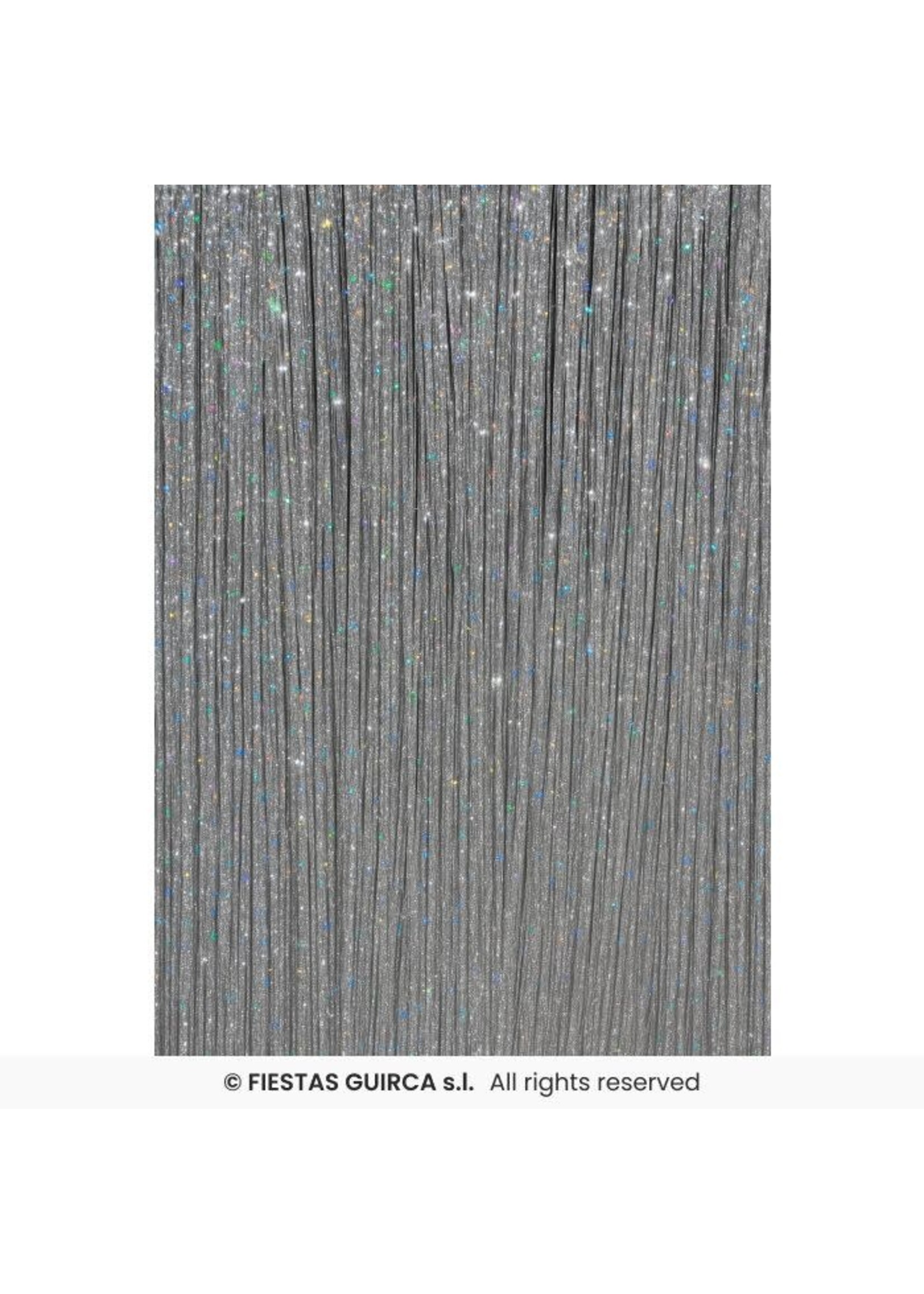 Fiestas Guirca 3 haarextensies met glitters, 50 cm Zilver