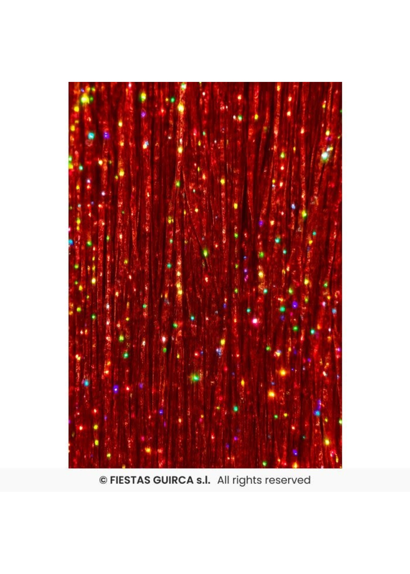 Fiestas Guirca 3 haarextensies met glitters, 50 cm Rood