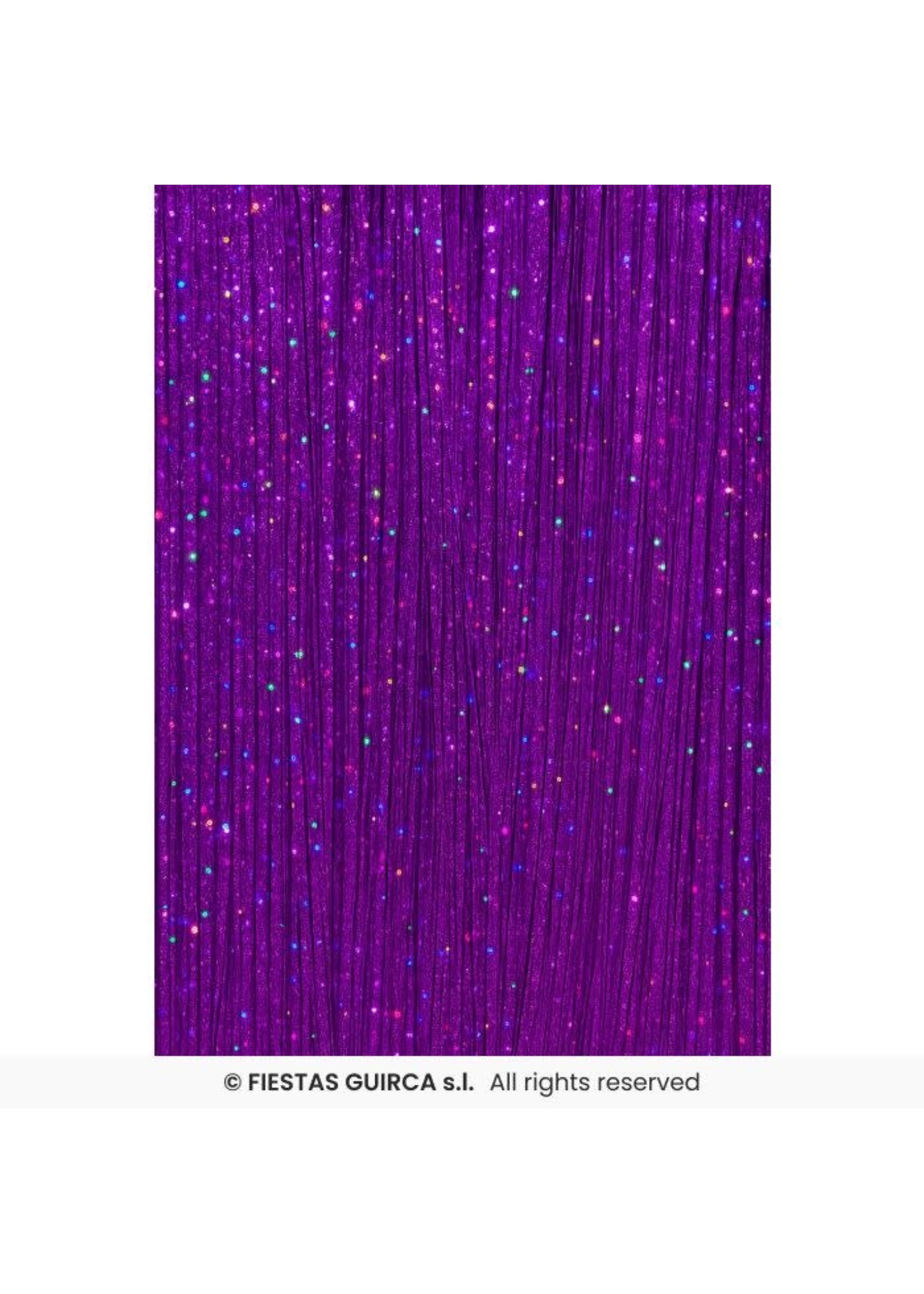 Fiestas Guirca 3 haarextensies met glitters, 50 cm Paars