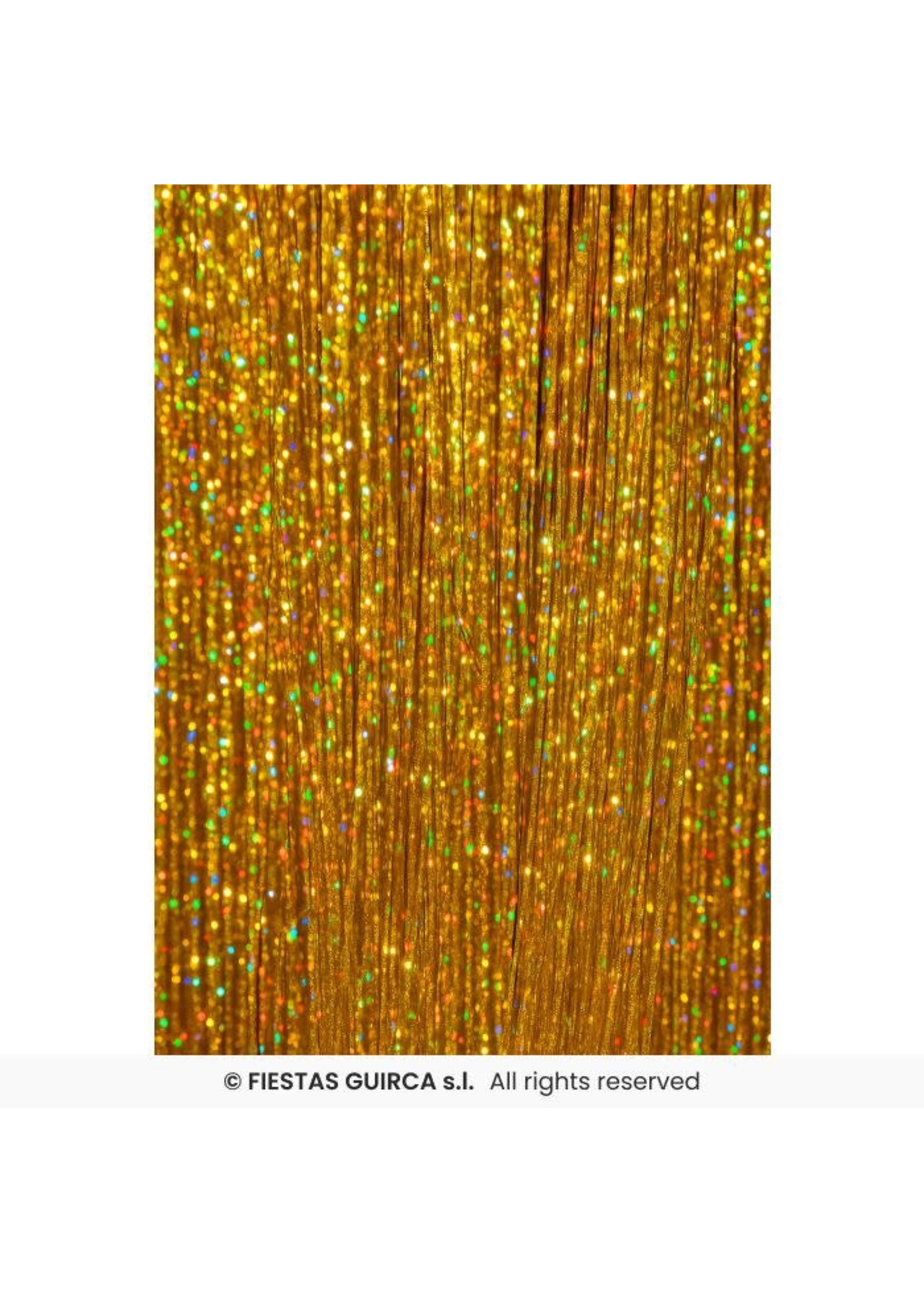 Fiestas Guirca 3 haarextensies met glitters, 50 cm Goud