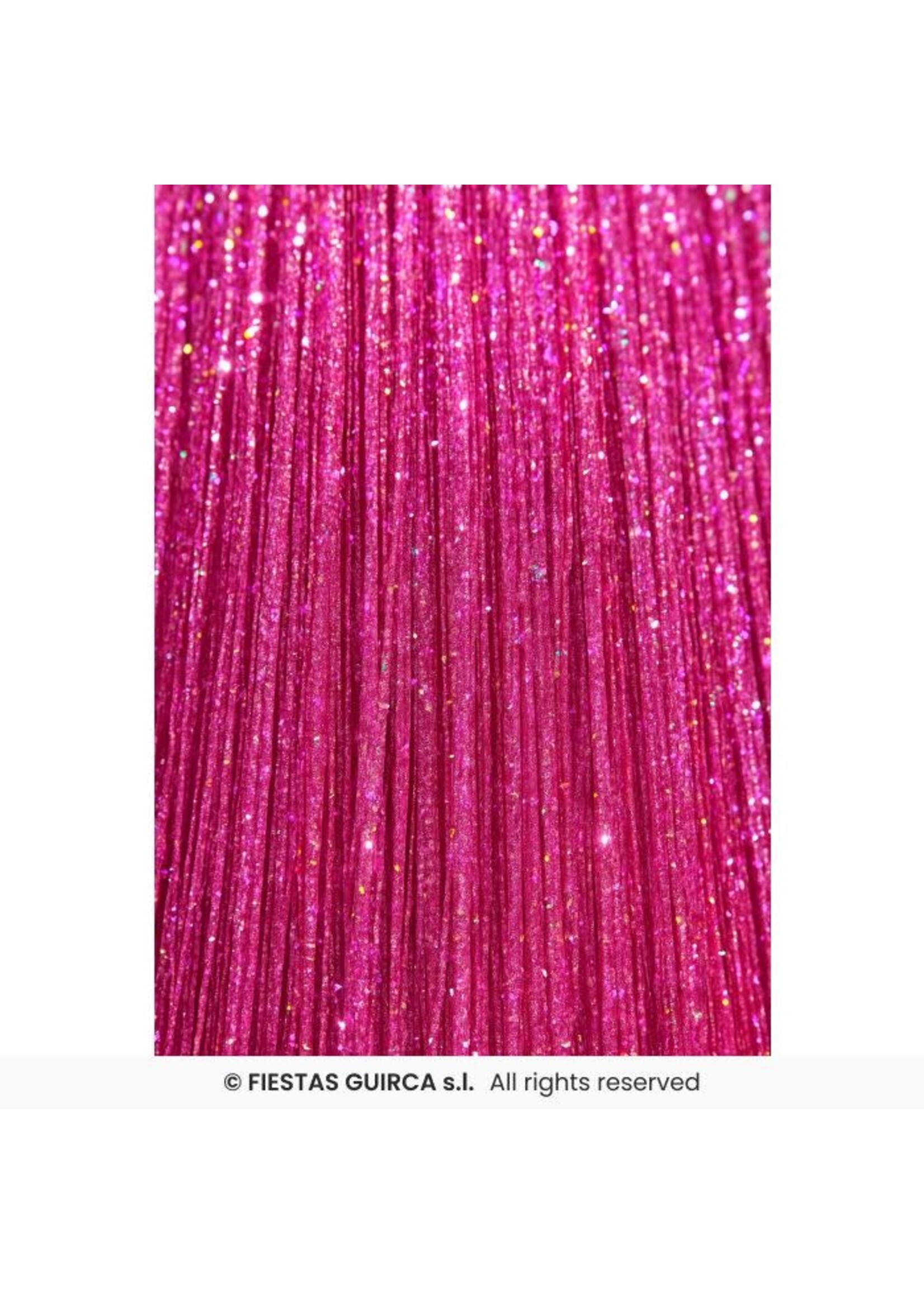 Fiestas Guirca 3 haarextensies met glitters, 50 cm Roze