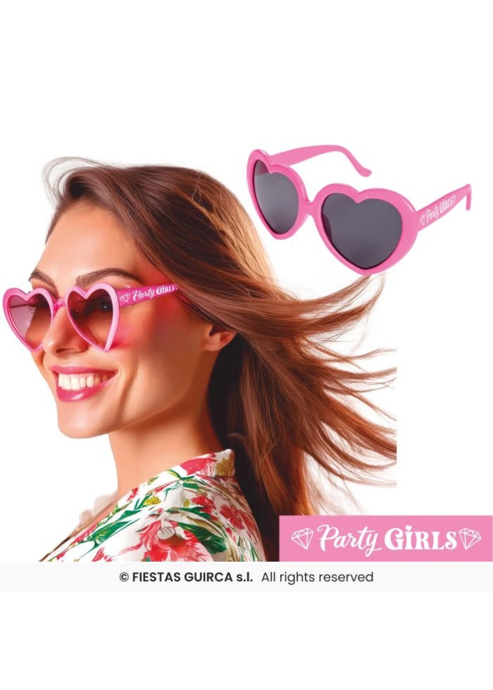 Fiestas Guirca Party girls met hartvormige brillen