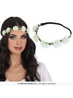 Fiestas Guirca Witte bloemenkroon