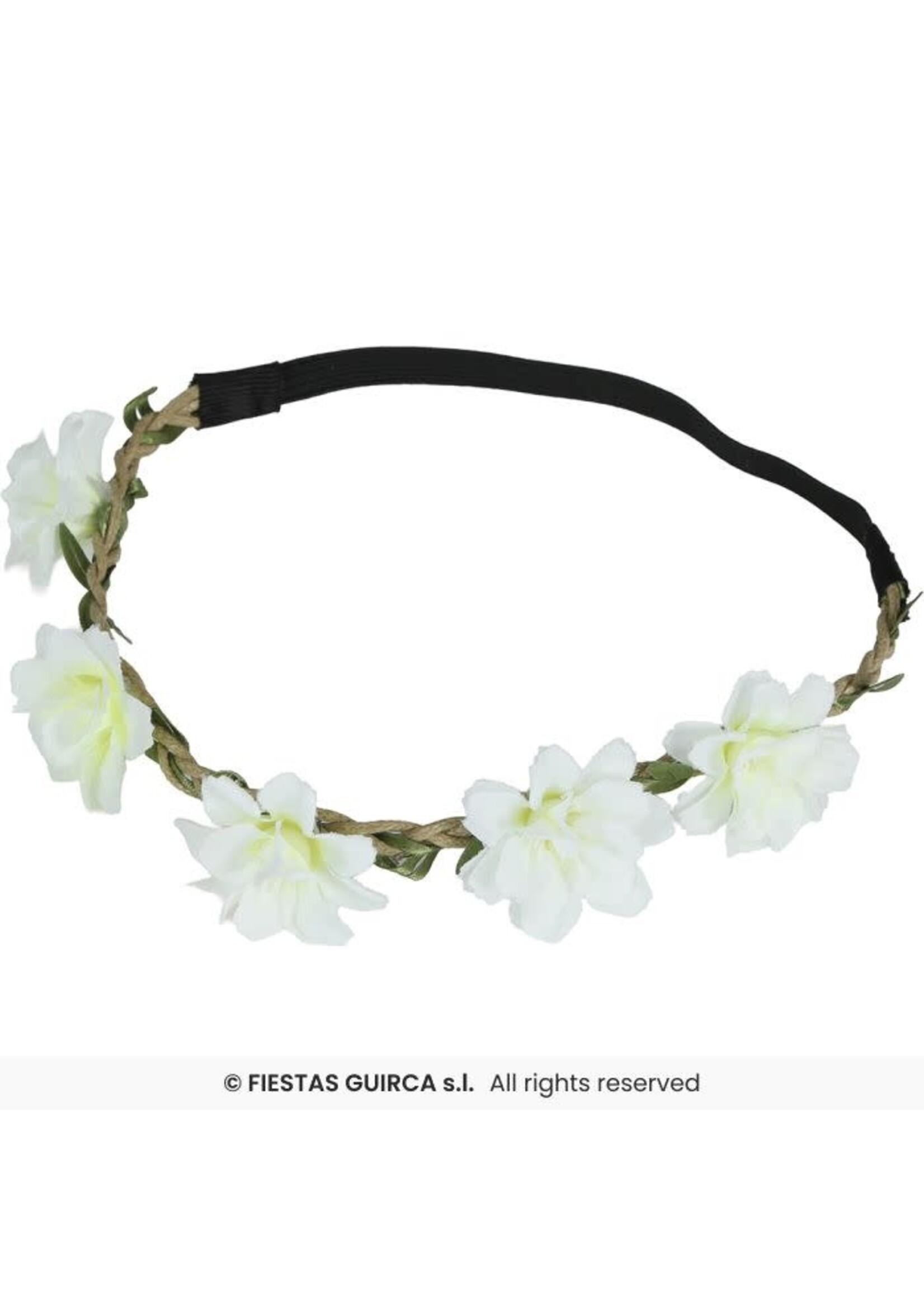 Fiestas Guirca Witte bloemenkroon