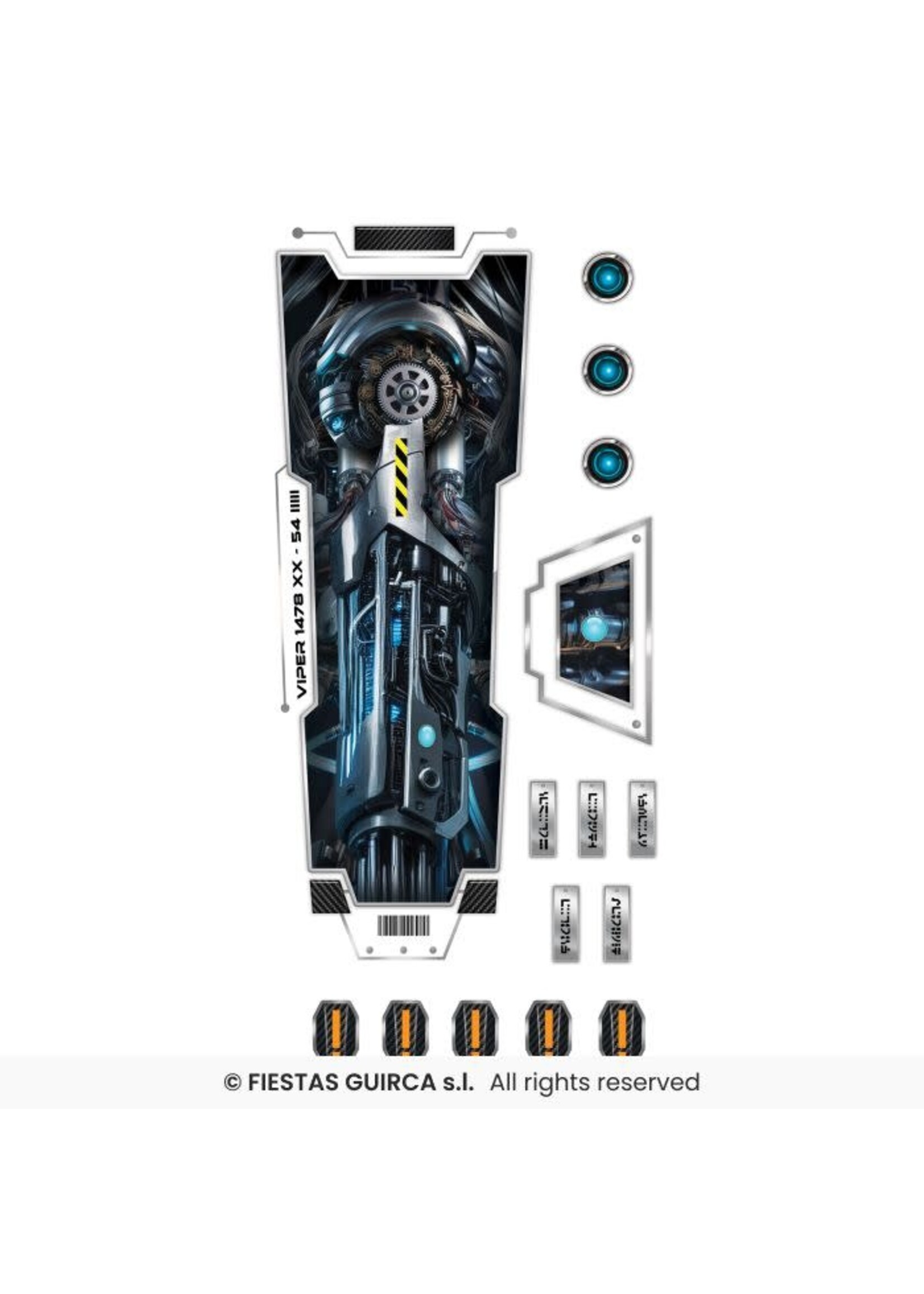 Fiestas Guirca Futuristisch armtattoo-vel 14x30 cm