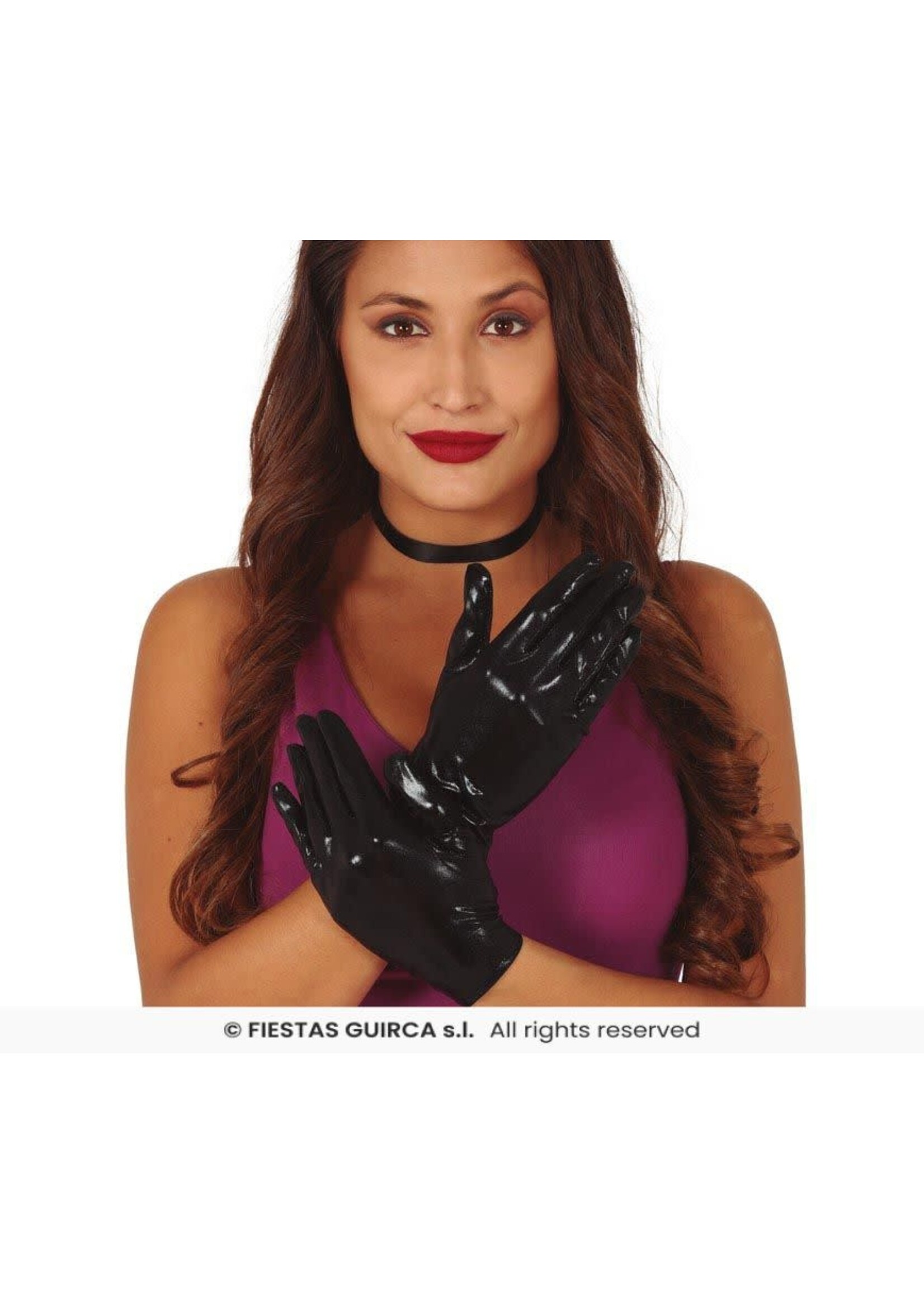 Fiestas Guirca Zwarte metallic handschoenen