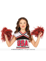 Fiestas Guirca Pompoms metallic rood klein