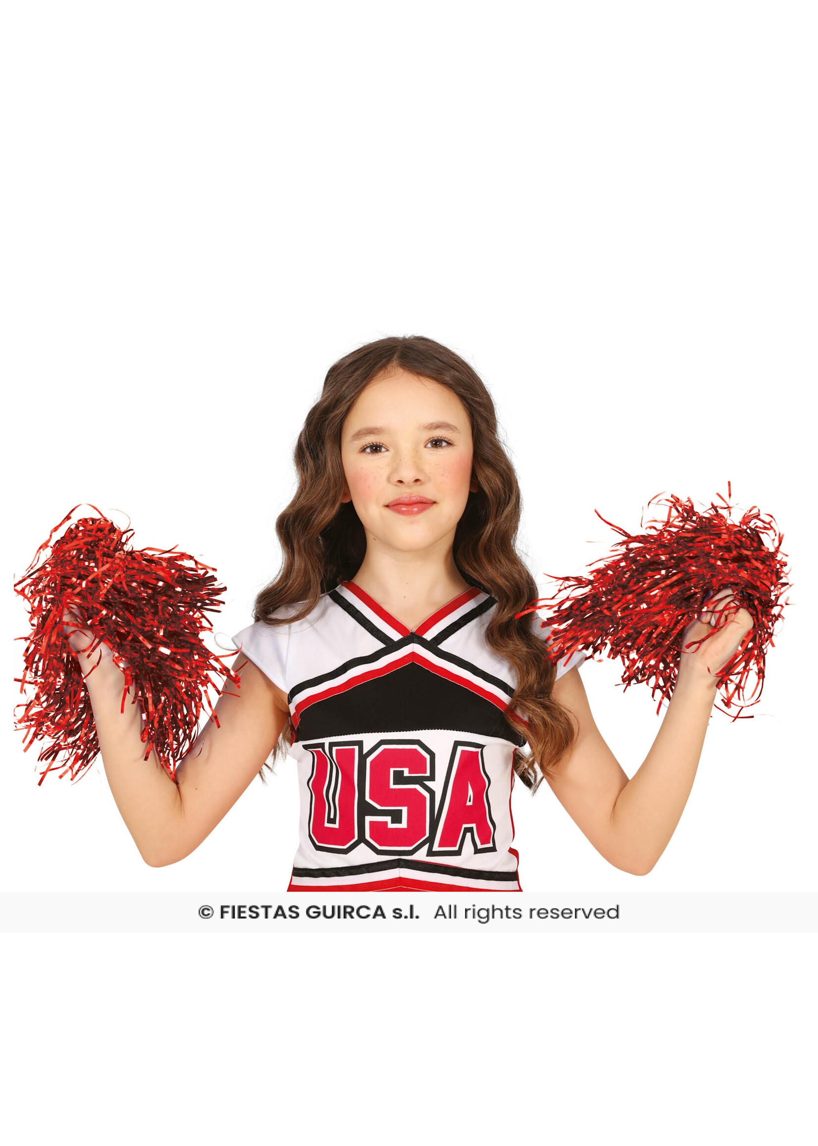 Fiestas Guirca Pompoms metallic rood klein