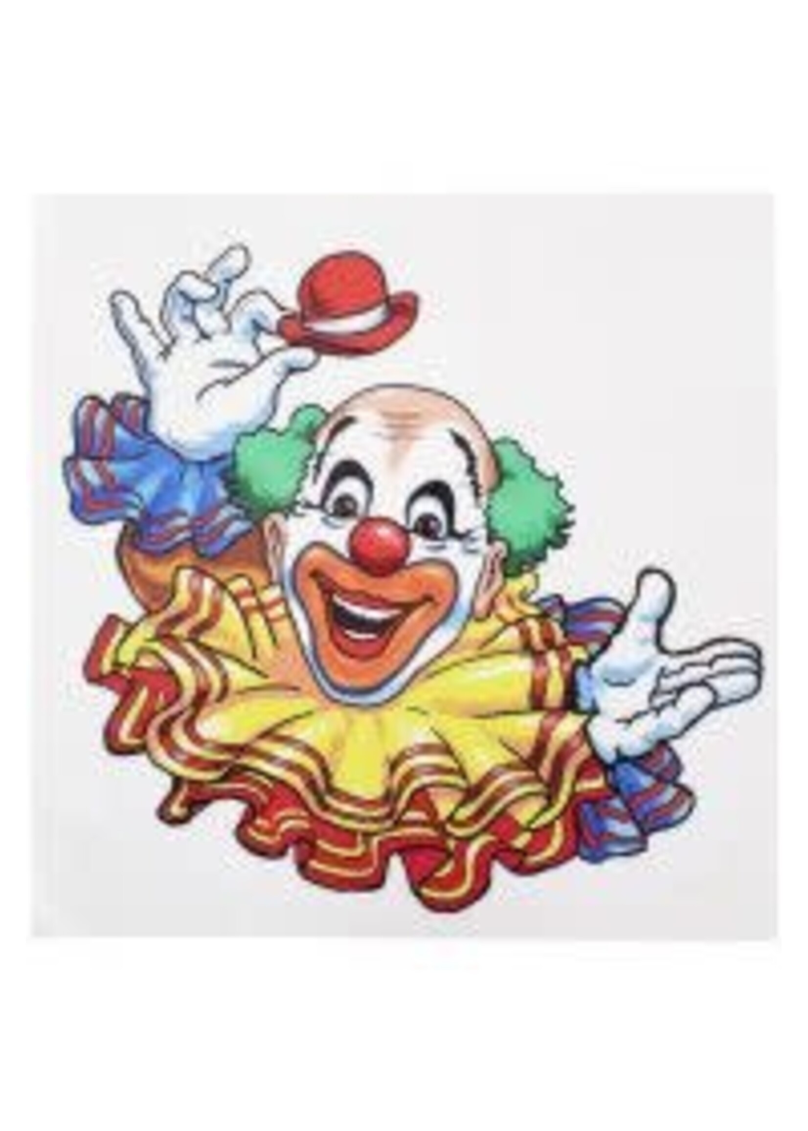 Feestkleding Breda Raamsticker clown 35 x 40 cm