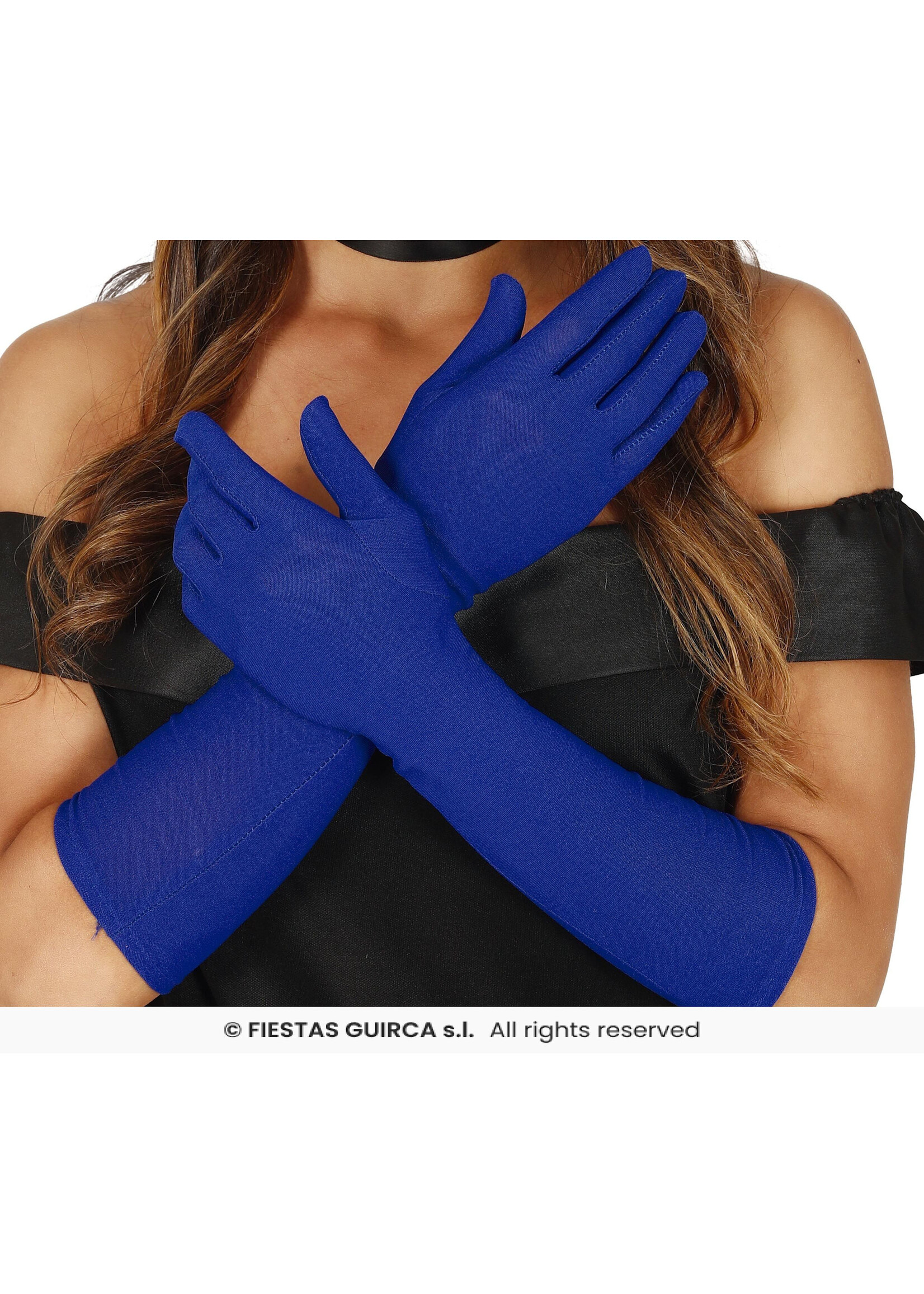 Fiestas Guirca Blauwe lange handschoenen