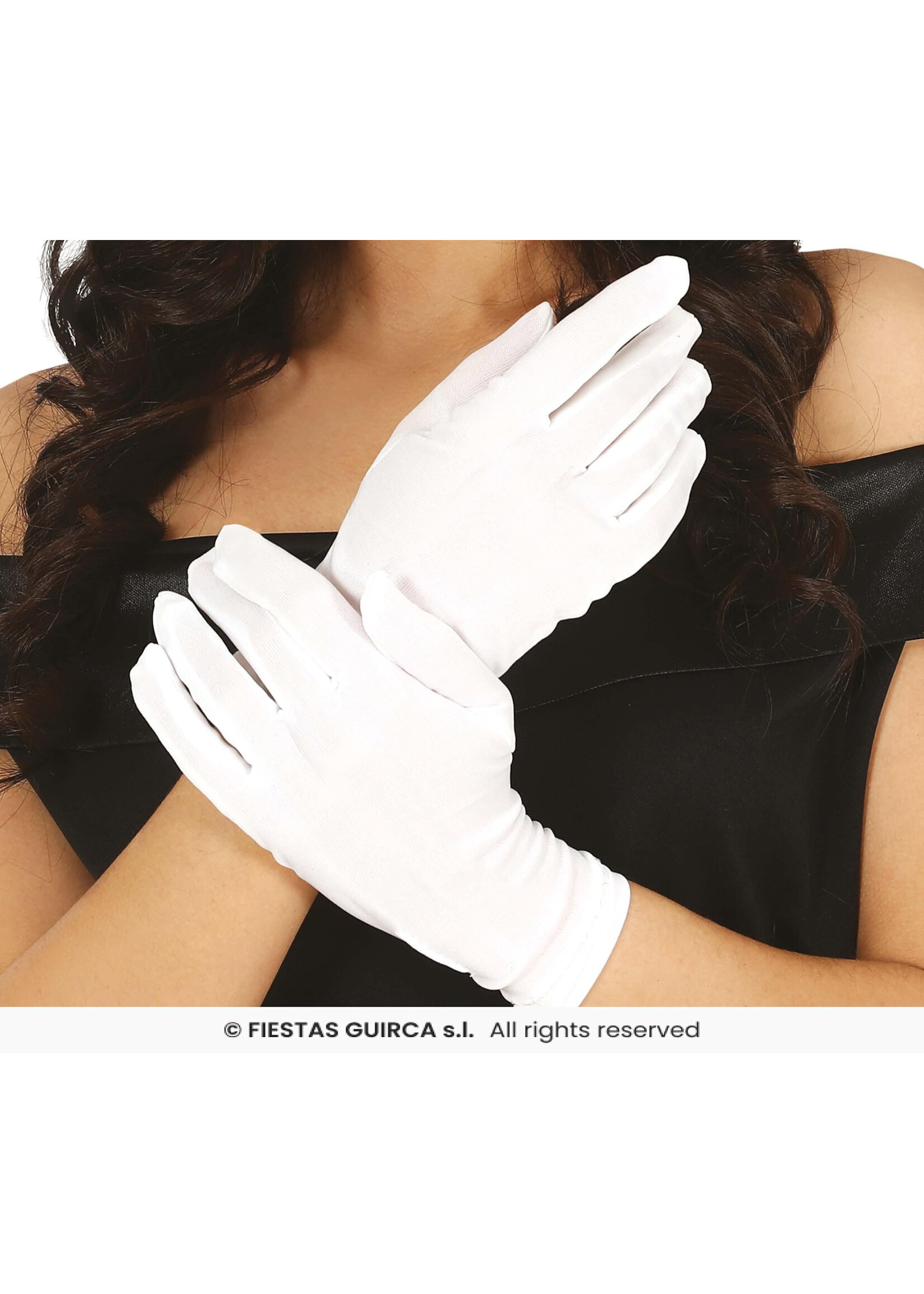 Fiestas Guirca Witte handschoenen - kort
