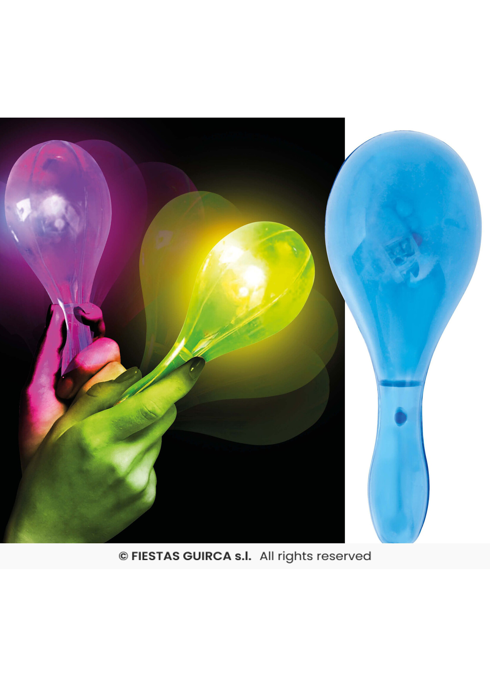 Fiestas Guirca Diverse lichte maracas 15 cm