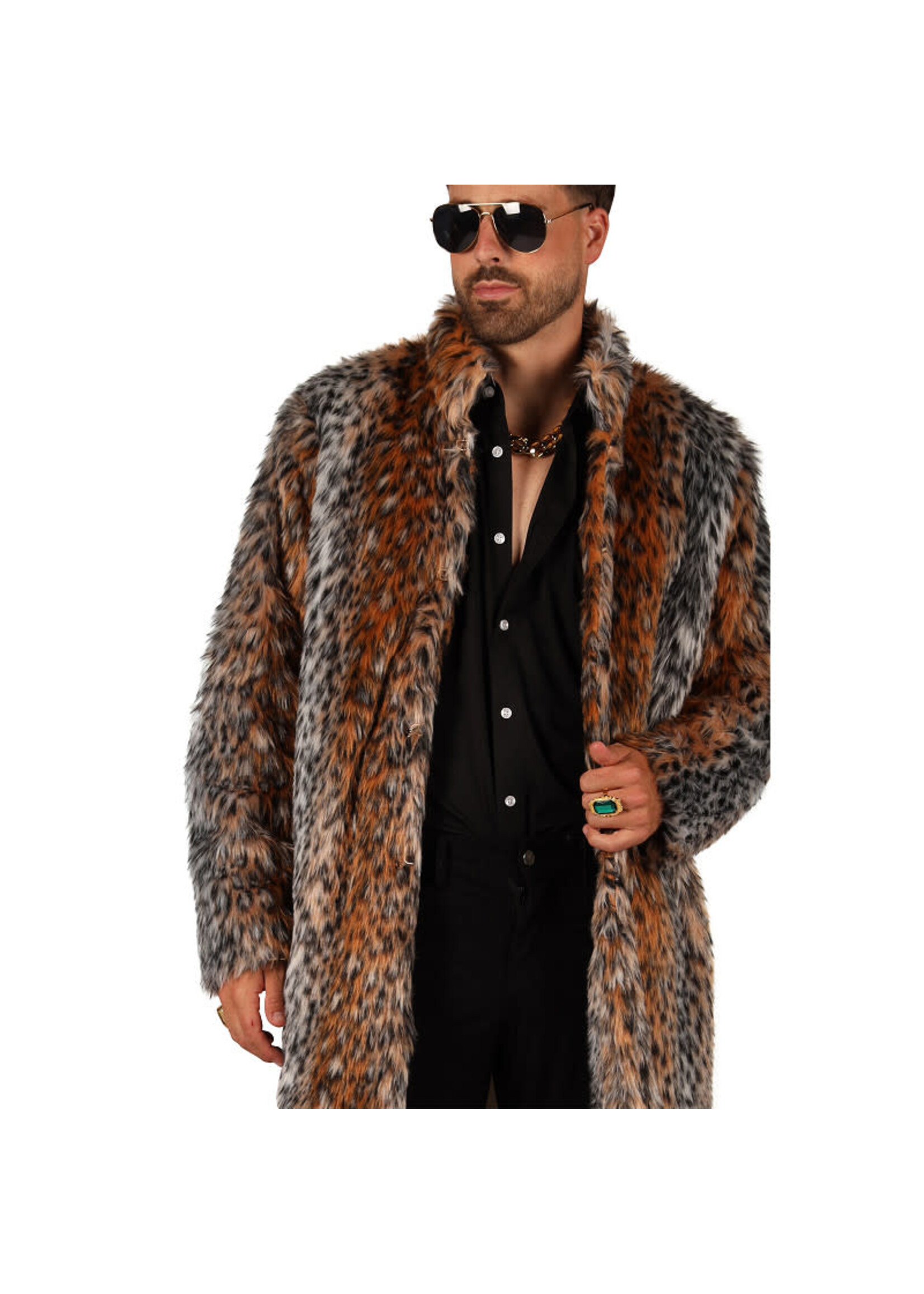 Thetru Lange heren bontjas "Panther Pimp"