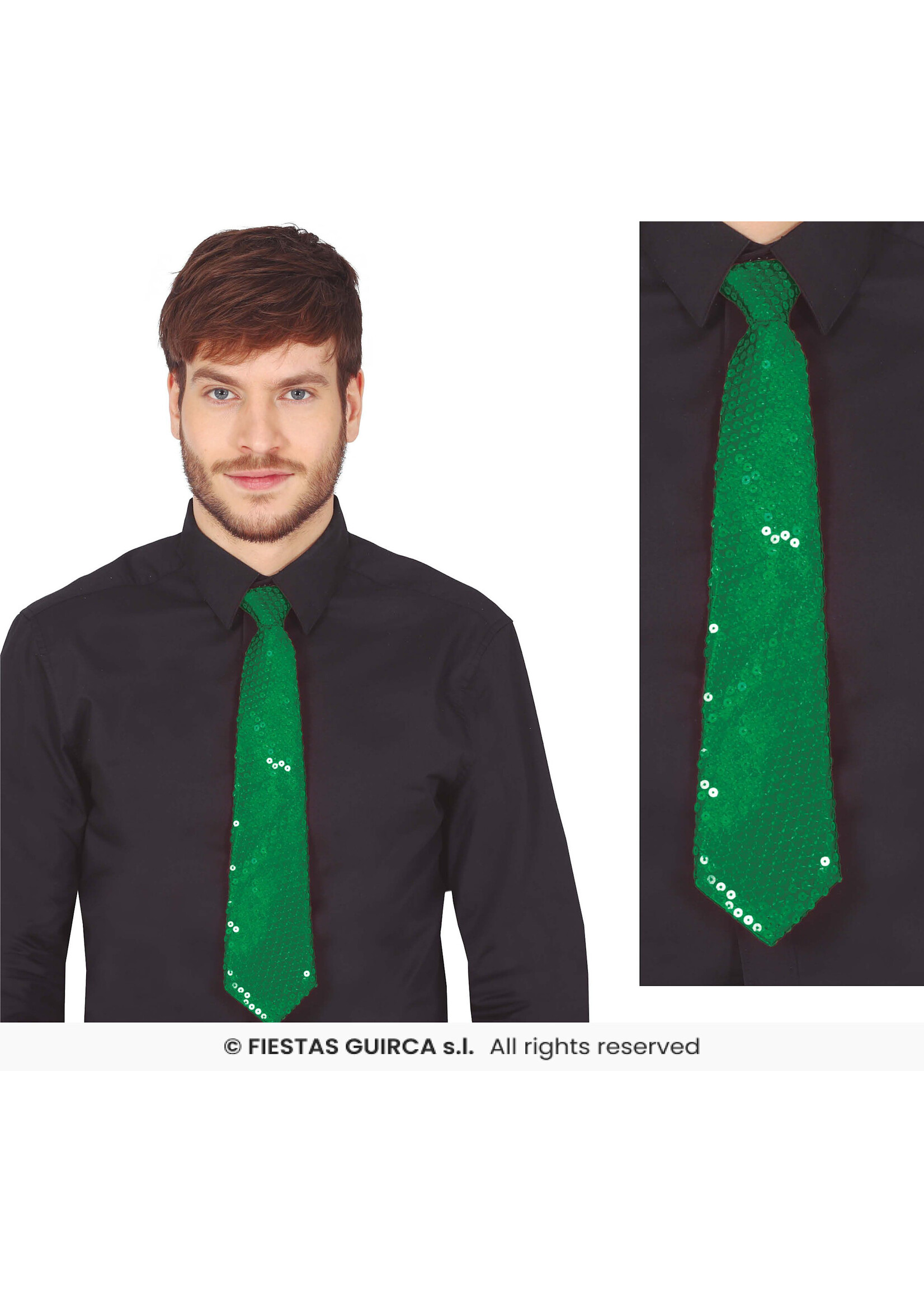 Fiestas Guirca Stropdas pailletten groen