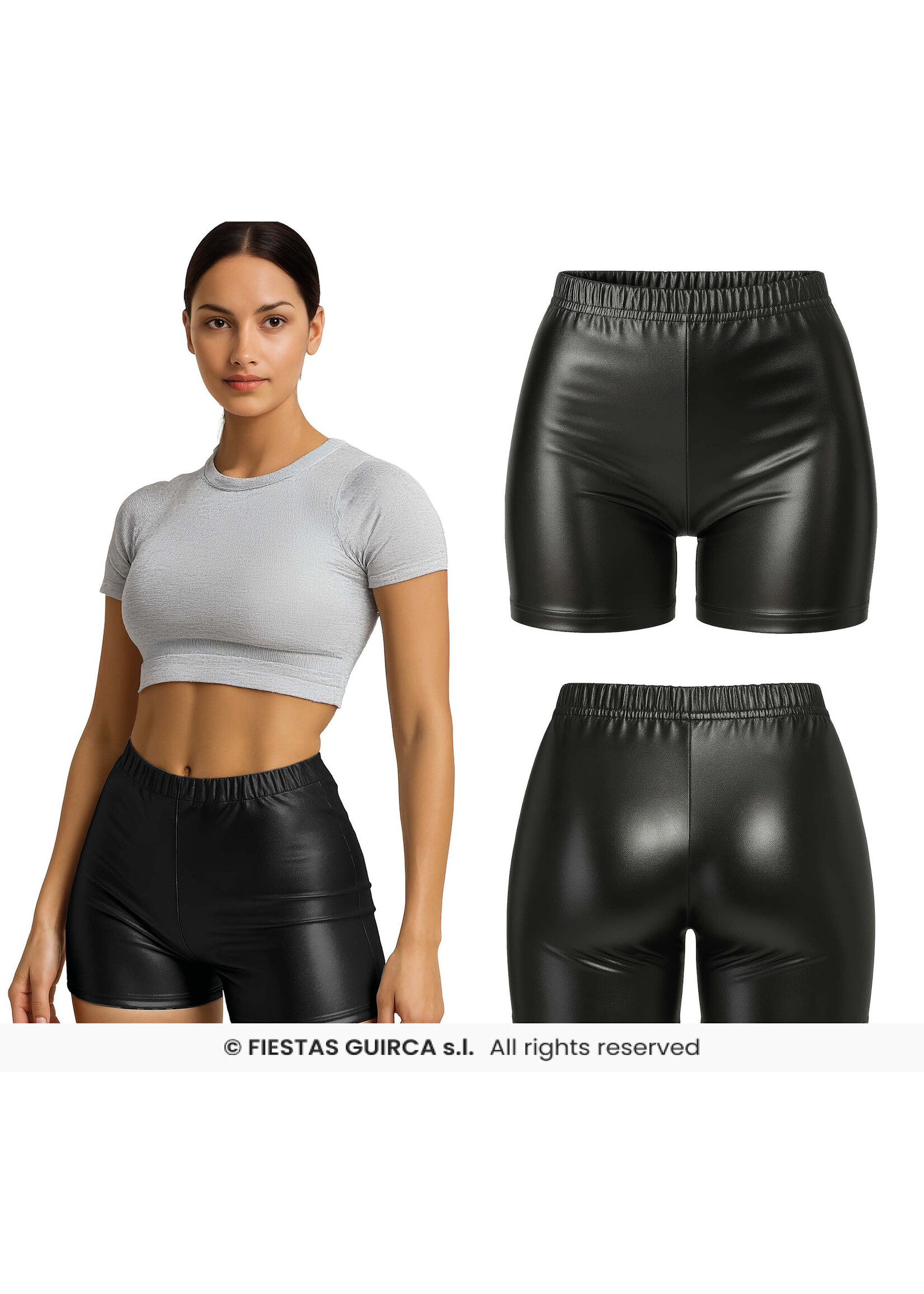 Feestkleding Breda Broekje metallic zwart