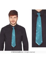 Feestkleding Breda Stropdas pailletten 35 cm lichtblauw