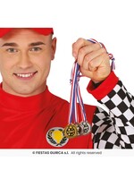 Feestkleding Breda Set medailles 4 cm goud, zilver, brons