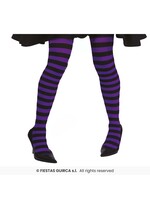 Feestkleding Breda Mailllot zwart/paars gestreept