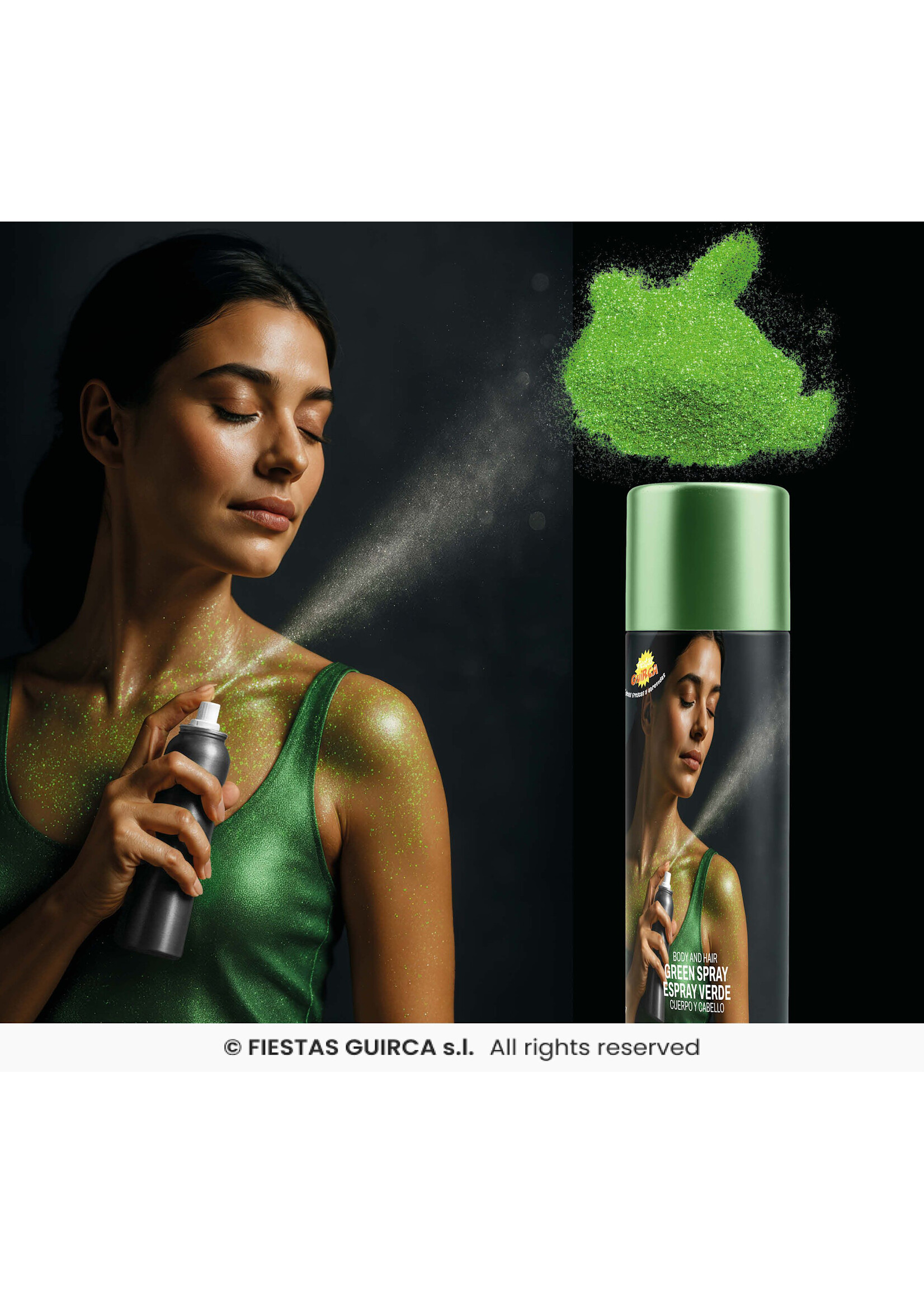 Feestkleding Breda Body spray groen