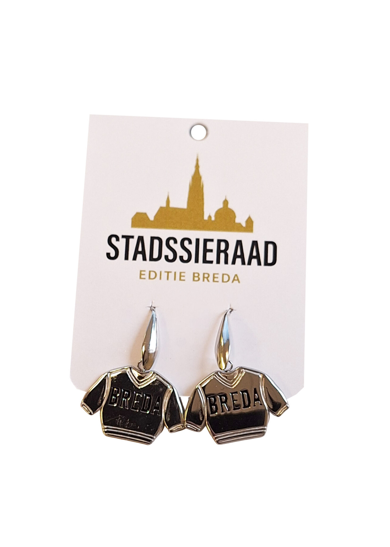 Stadssieraad Oorbellen Breda shirt zilver