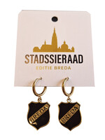 Stadssieraad Oorbellen Voetbal Breda schildje goud
