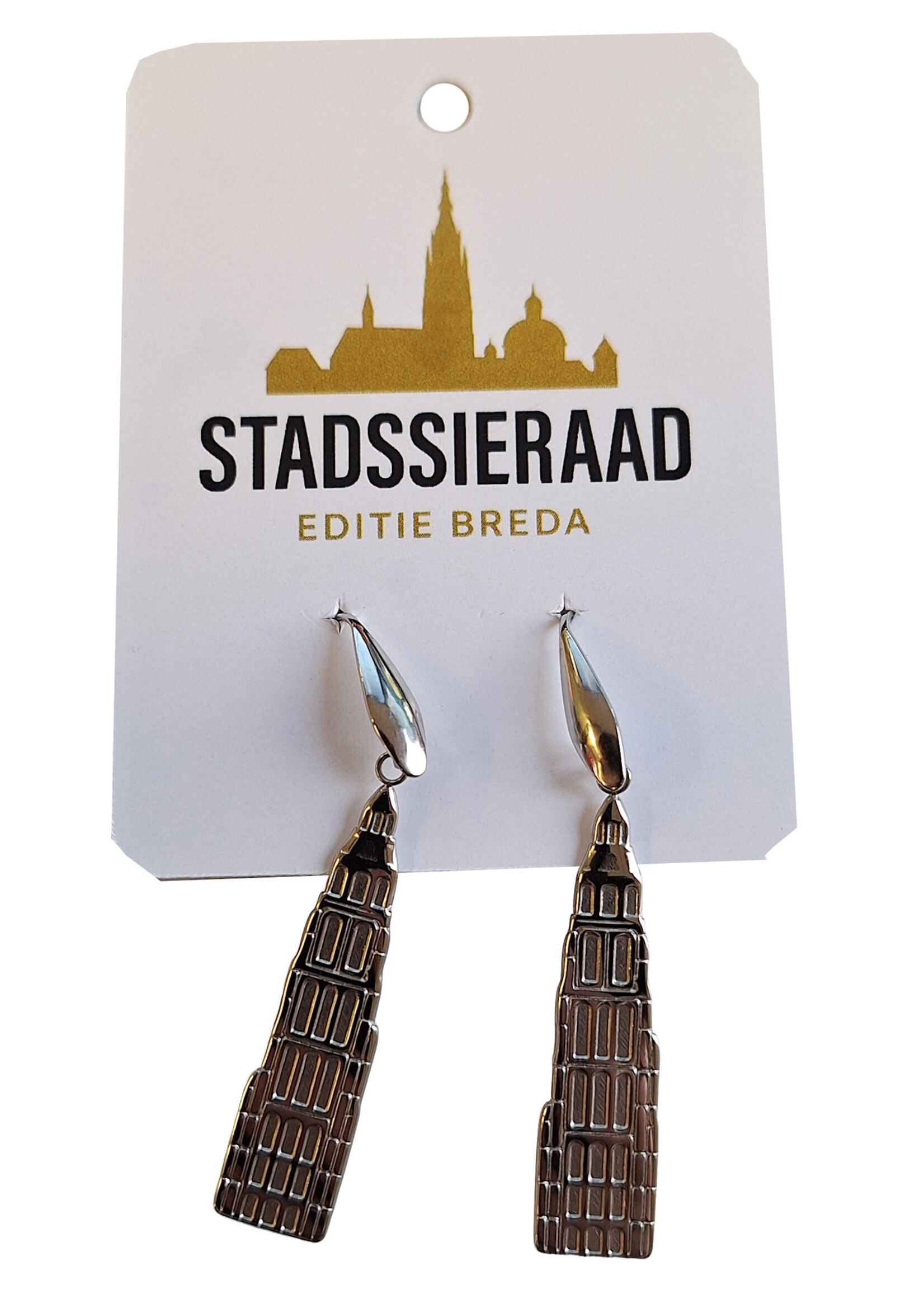Stadssieraad Oorbellen Grote Kerk hanger zilver