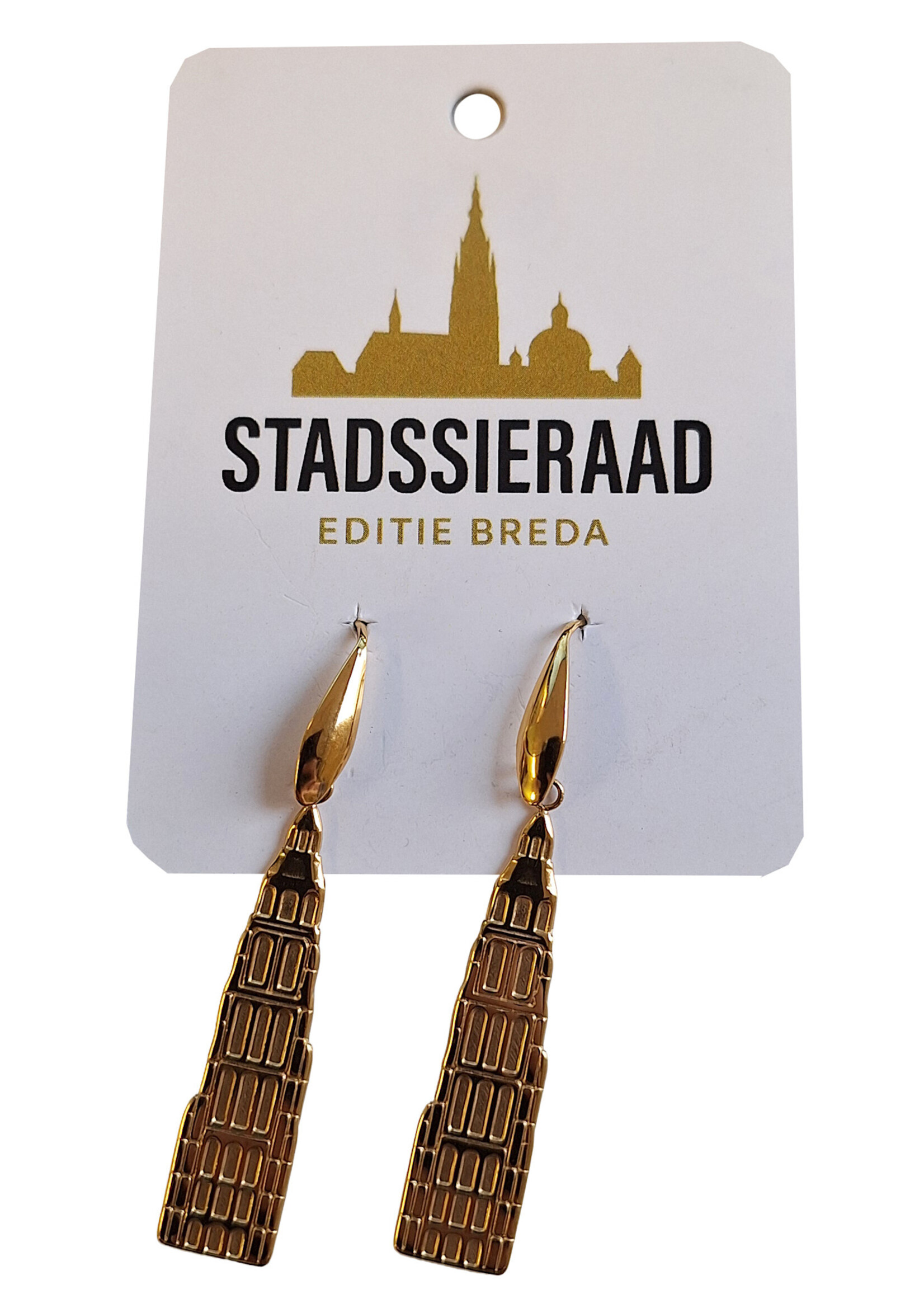 Stadssieraad Oorbellen Grote Kerk hanger Goud