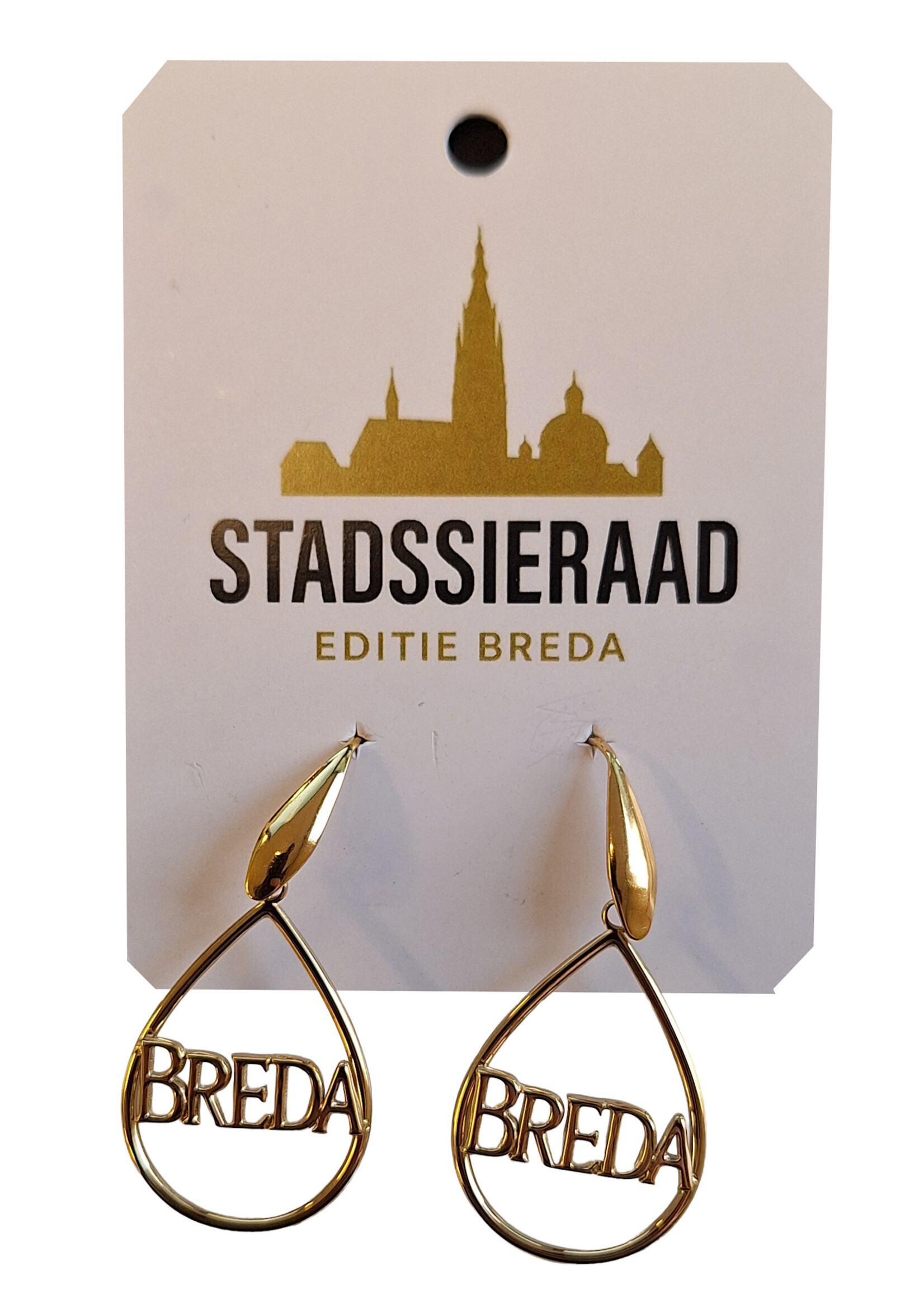 Stadssieraad Oorbellen Breda druppel hanger goud
