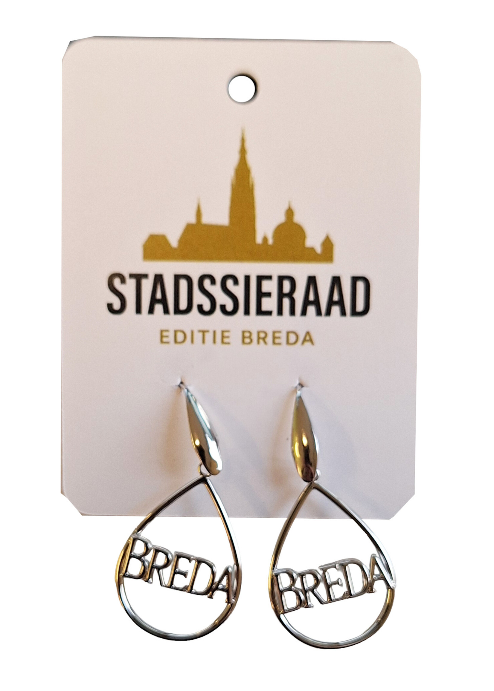 Stadssieraad Oorbellen Breda druppel hanger zilver