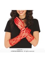 Feestkleding Breda Handschoenen rood 38 cm