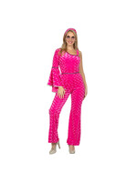 Wilbers & Wilbers Catsuit disco velvet roze