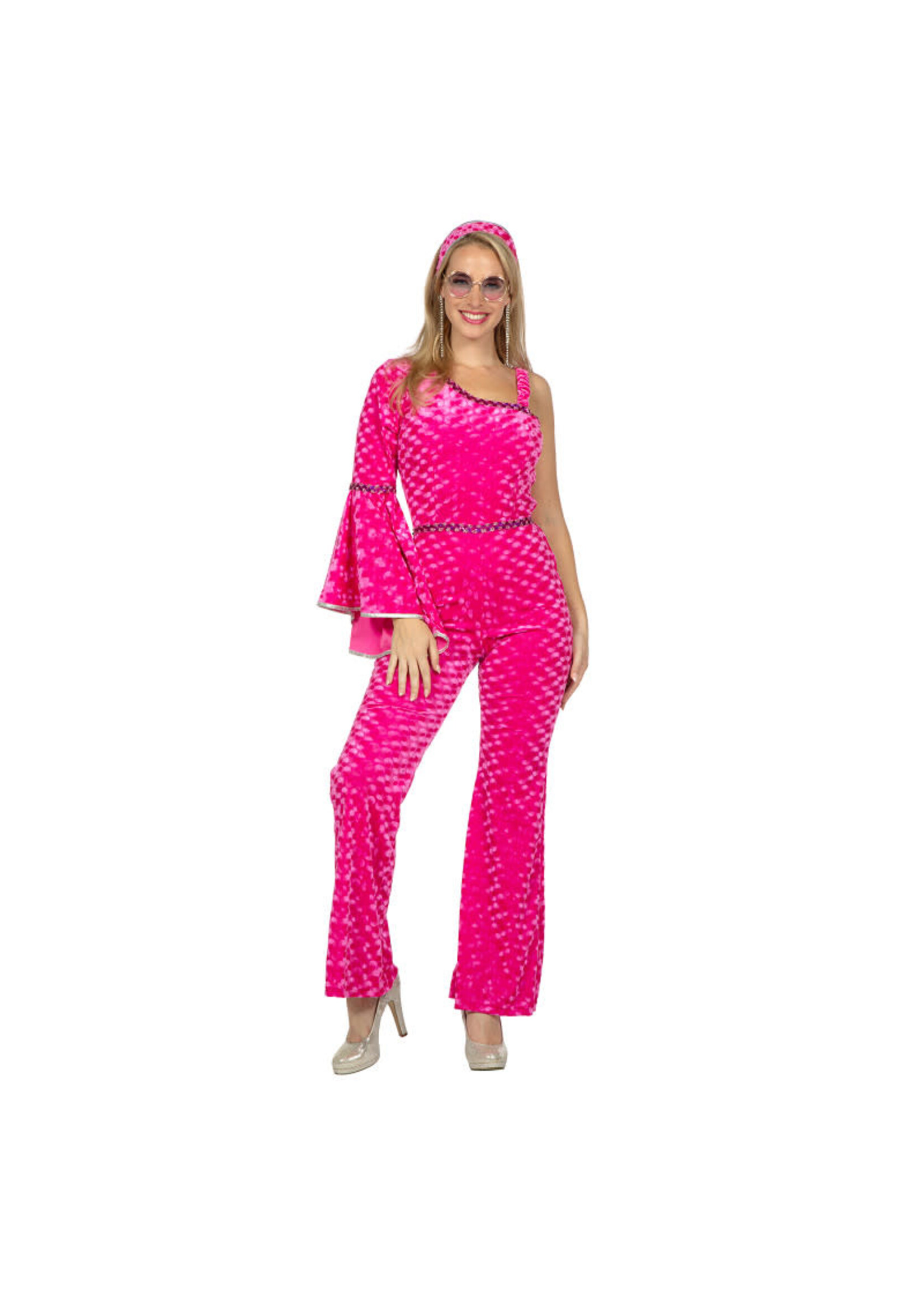 Wilbers & Wilbers Catsuit disco velvet roze