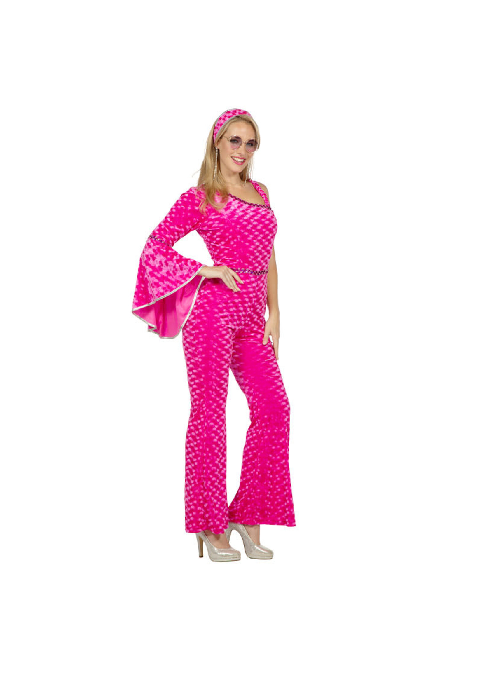 Wilbers & Wilbers Catsuit disco velvet roze
