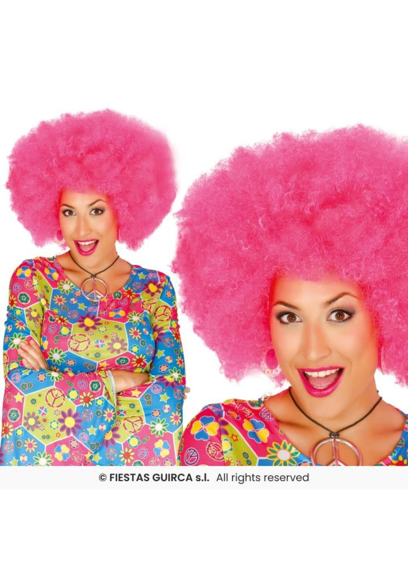 Fiestas Guirca Pruik afro felroze