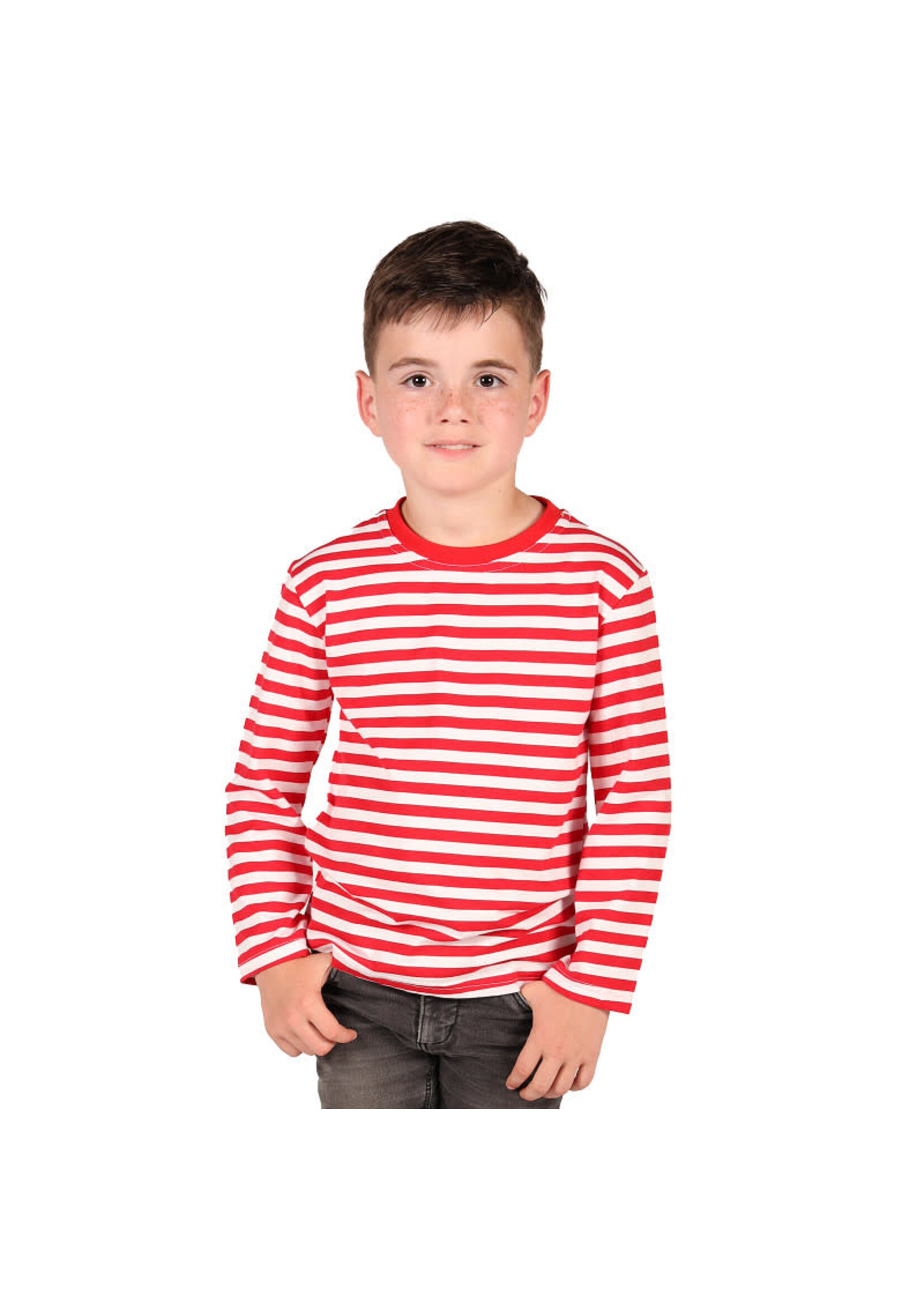 Thetru Gestreept shirt lange mouw kind Rood-Wit