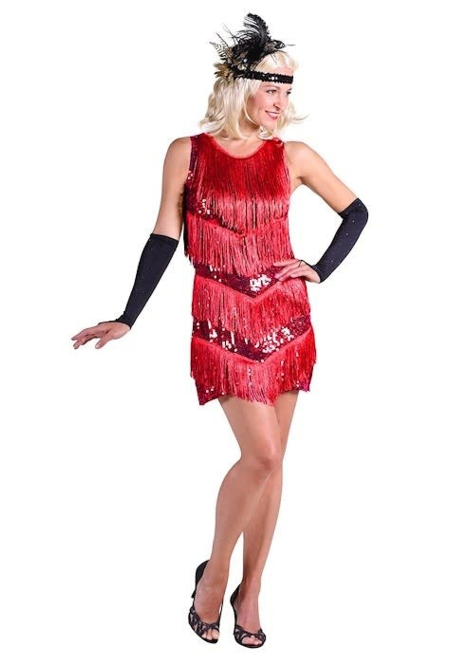 Thetru Charlston jurk '"Dazzle me'' Rood