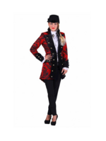 Thetru Brokaat jas dame " Royal " rood / zwart