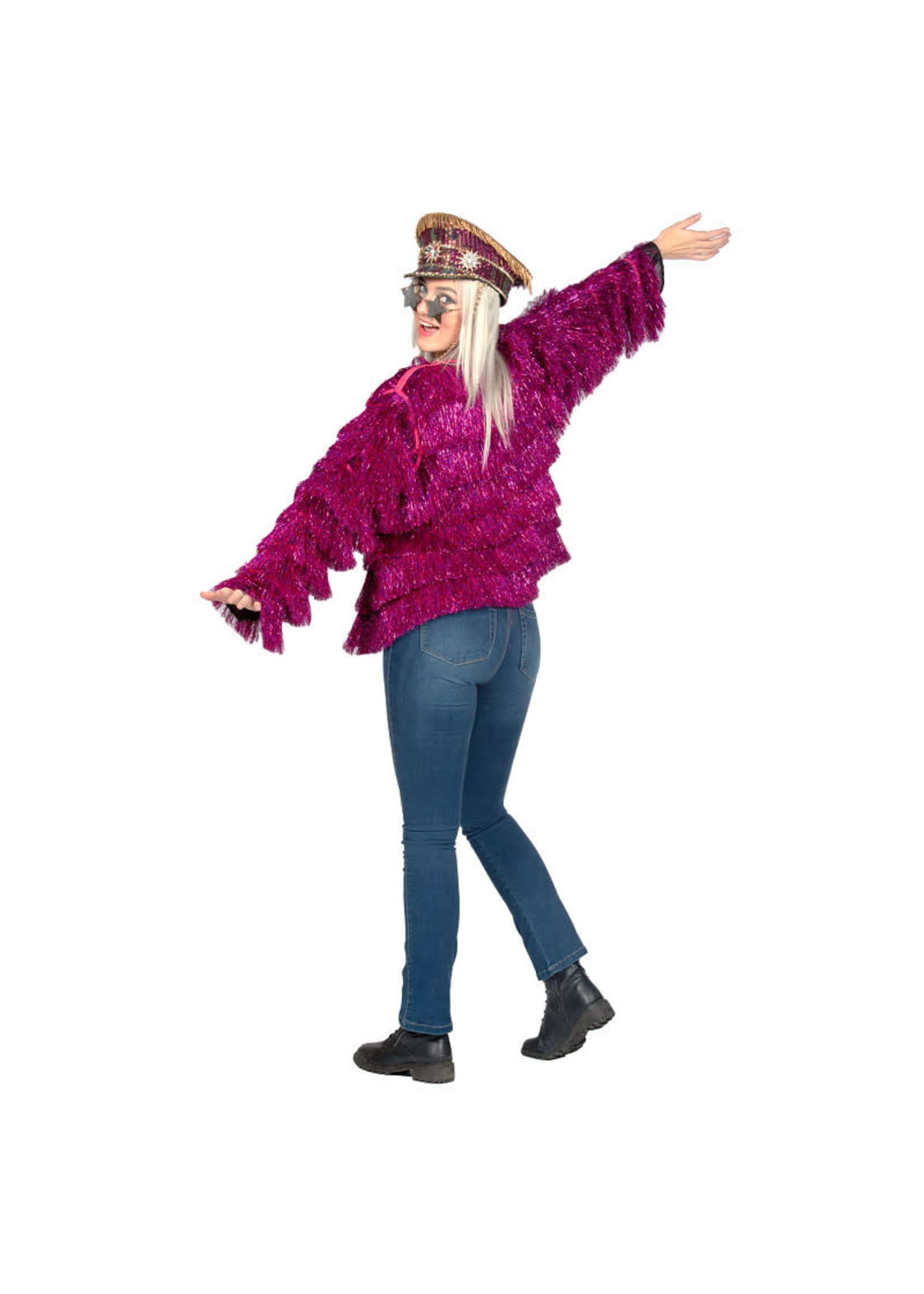 Wilbers & Wilbers Festival tinsel jasje Neon-pink